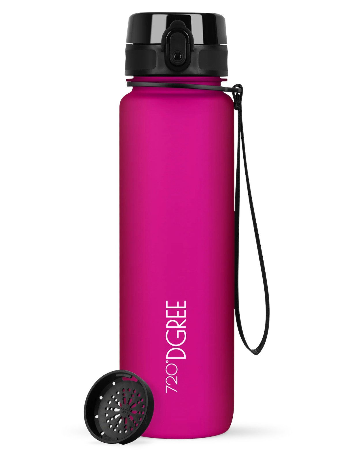 720°DGREE Trinkflasche Trinkflasche uberBottle softTouch mit Sieb fuchsia pink 1l