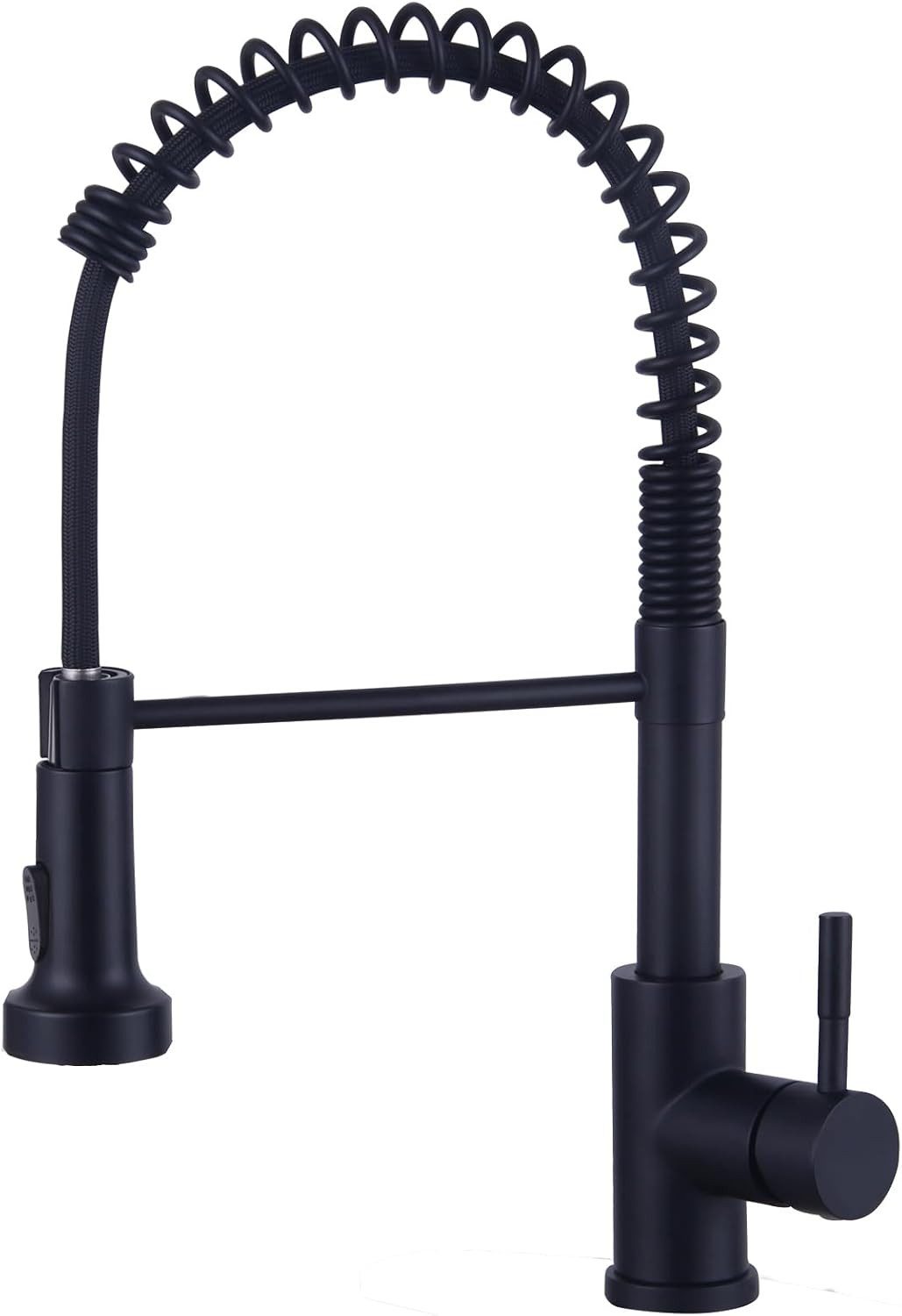 Athlix Küchenarmatur Wasserhahn Küche Schwarz, Hochdruck Küchenarmatur mit Brause Standard G3/8 Anschluss, 360° schwenkbar, Edelstahl