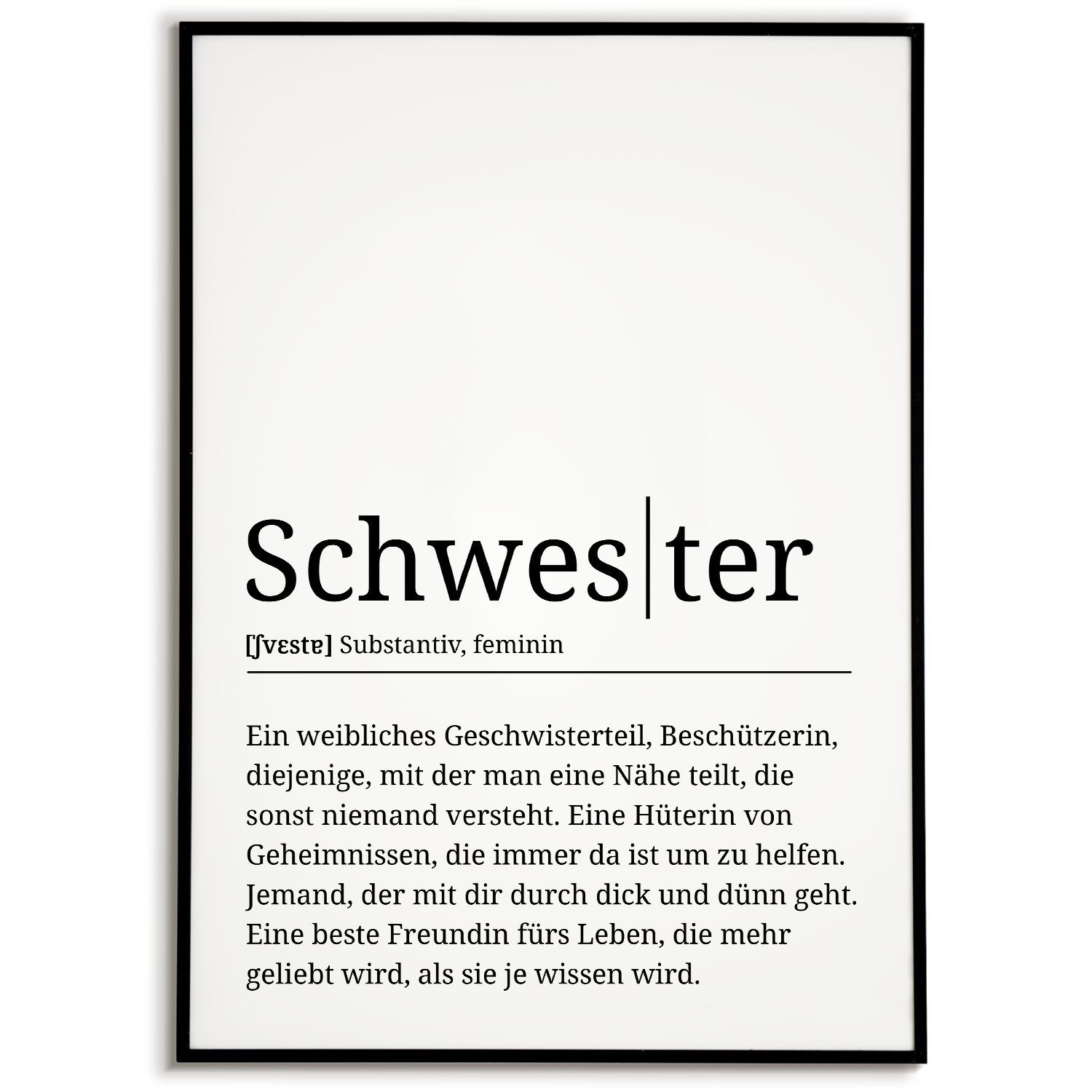Tigerlino Poster Schwester Definition - Geburtstag günstig online kaufen