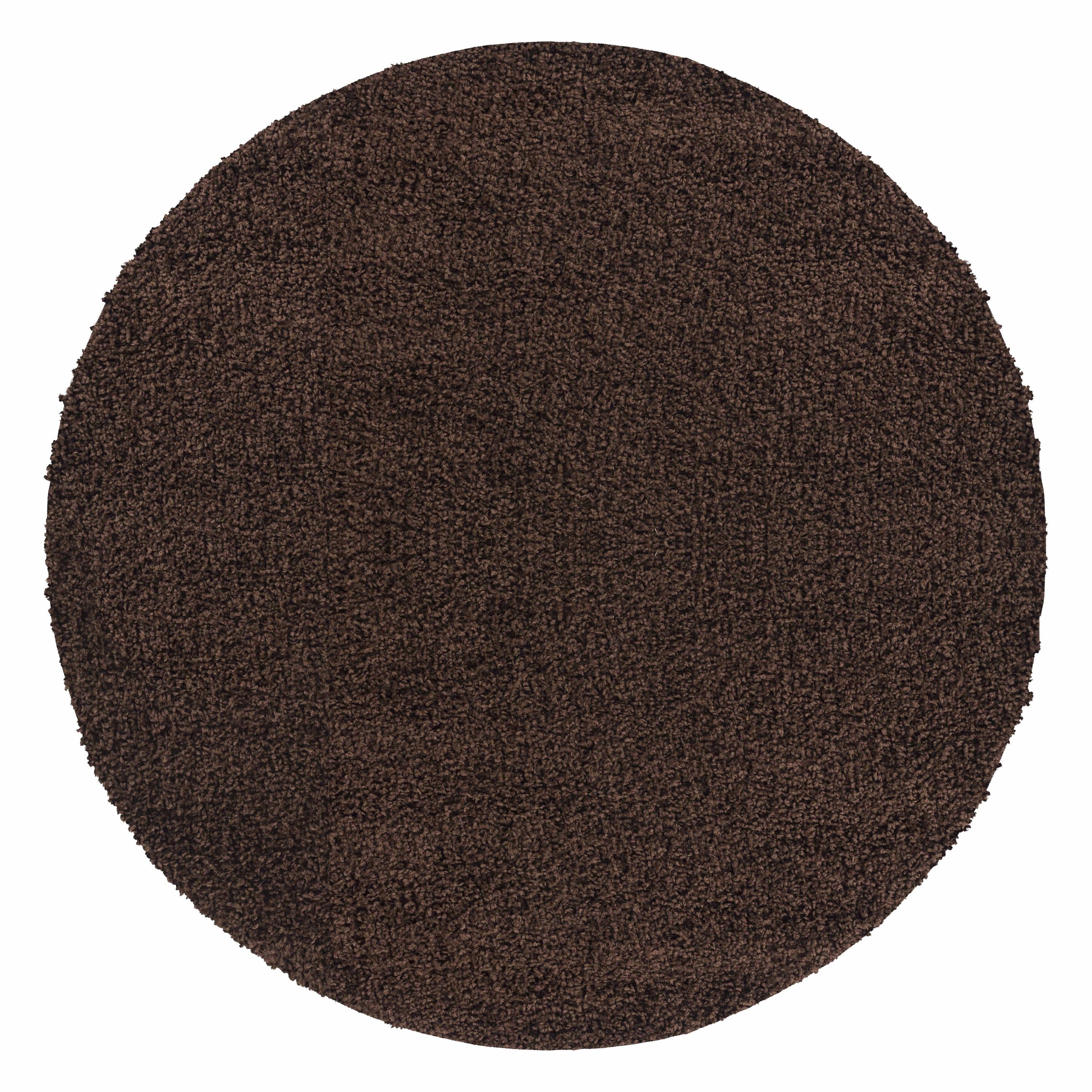 Teppich Unicolor - Rund, 50 Teppich Wohnzimmer mm, Einfarbig, Höhe: Teppium, Braun
