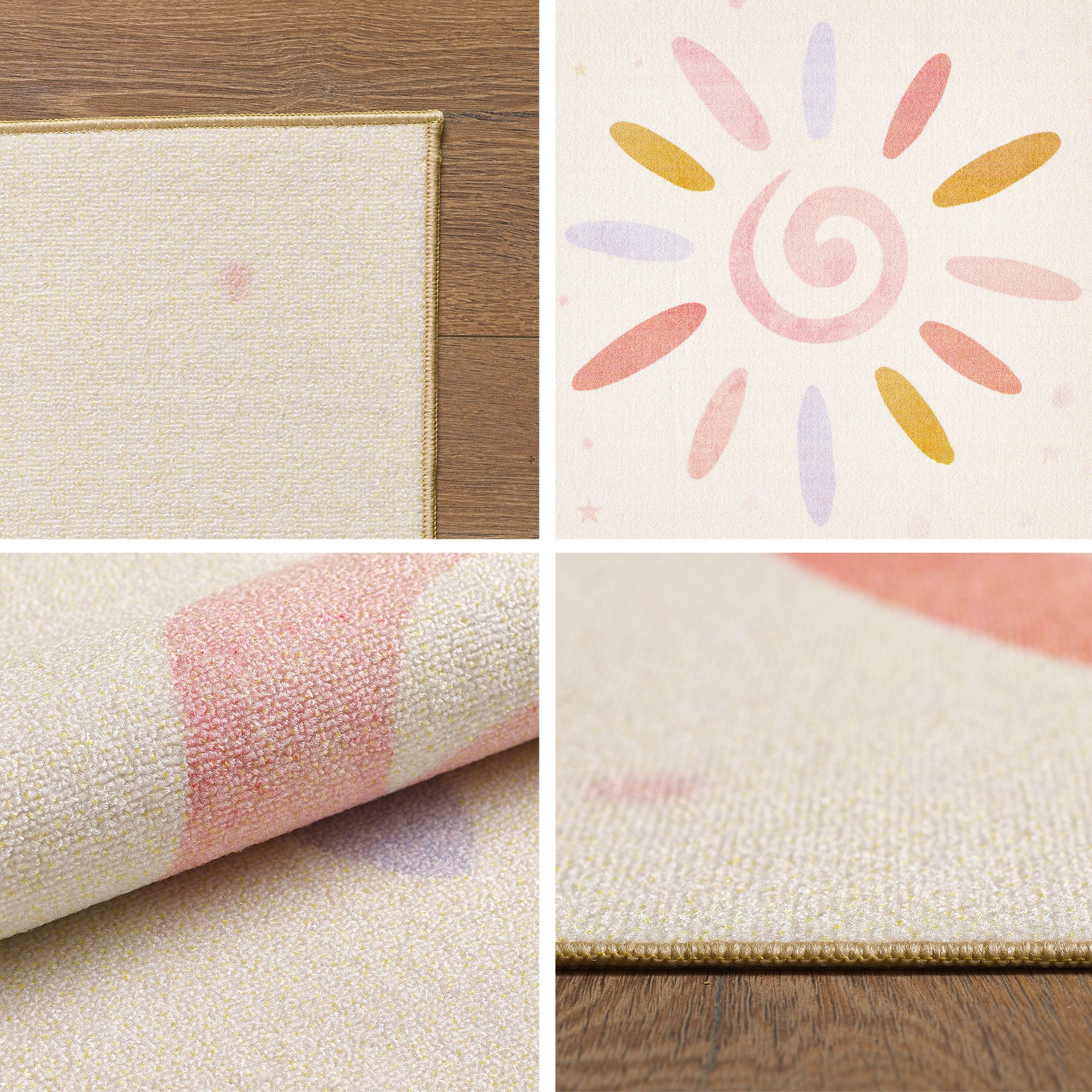 SIMPEX24 Teppich Floral-Sonne, Rechteckig, Höhe: 7 mm, Jungen-Mädchen Babyz günstig online kaufen