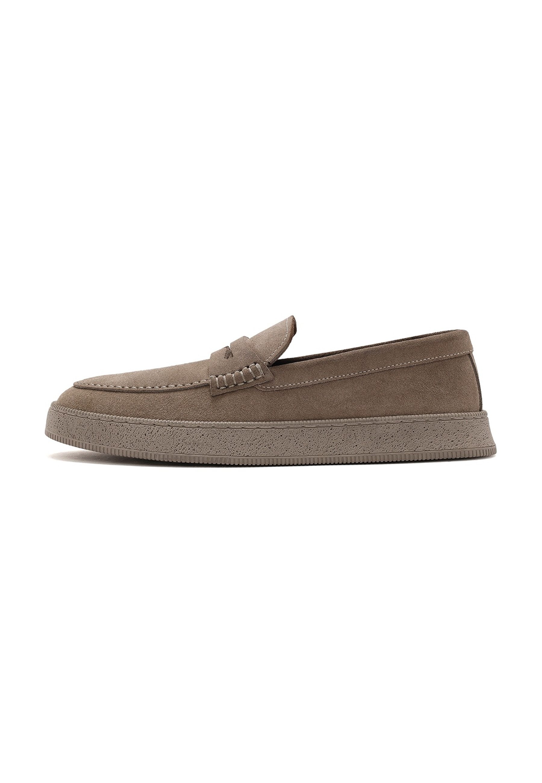 Derimod Lässige Loafer aus Leder Loafer Echtes Wildleder, Lederfutter, EVA-Sohle, Slip-on