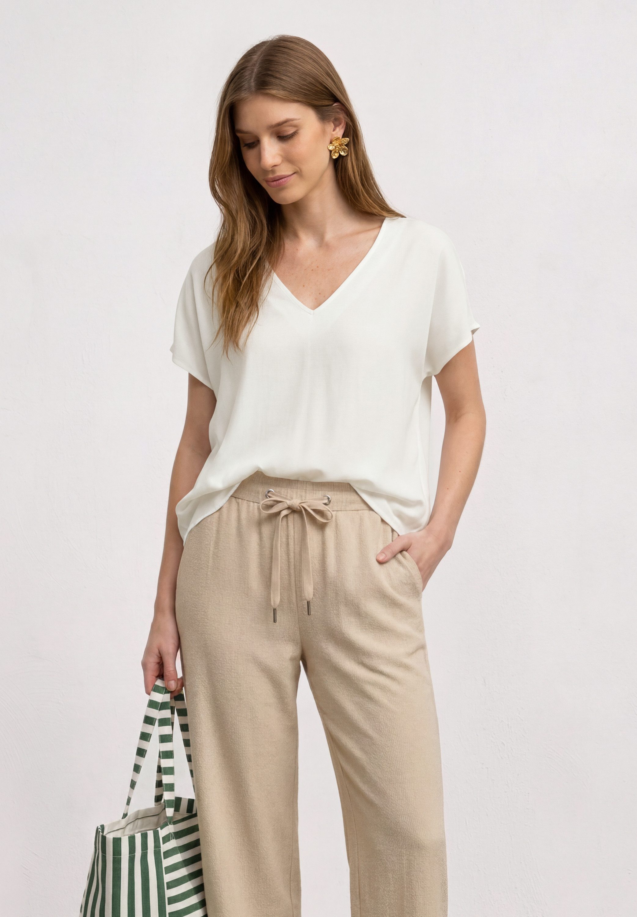STREET ONE Shirtbluse mit V-Ausschnitt