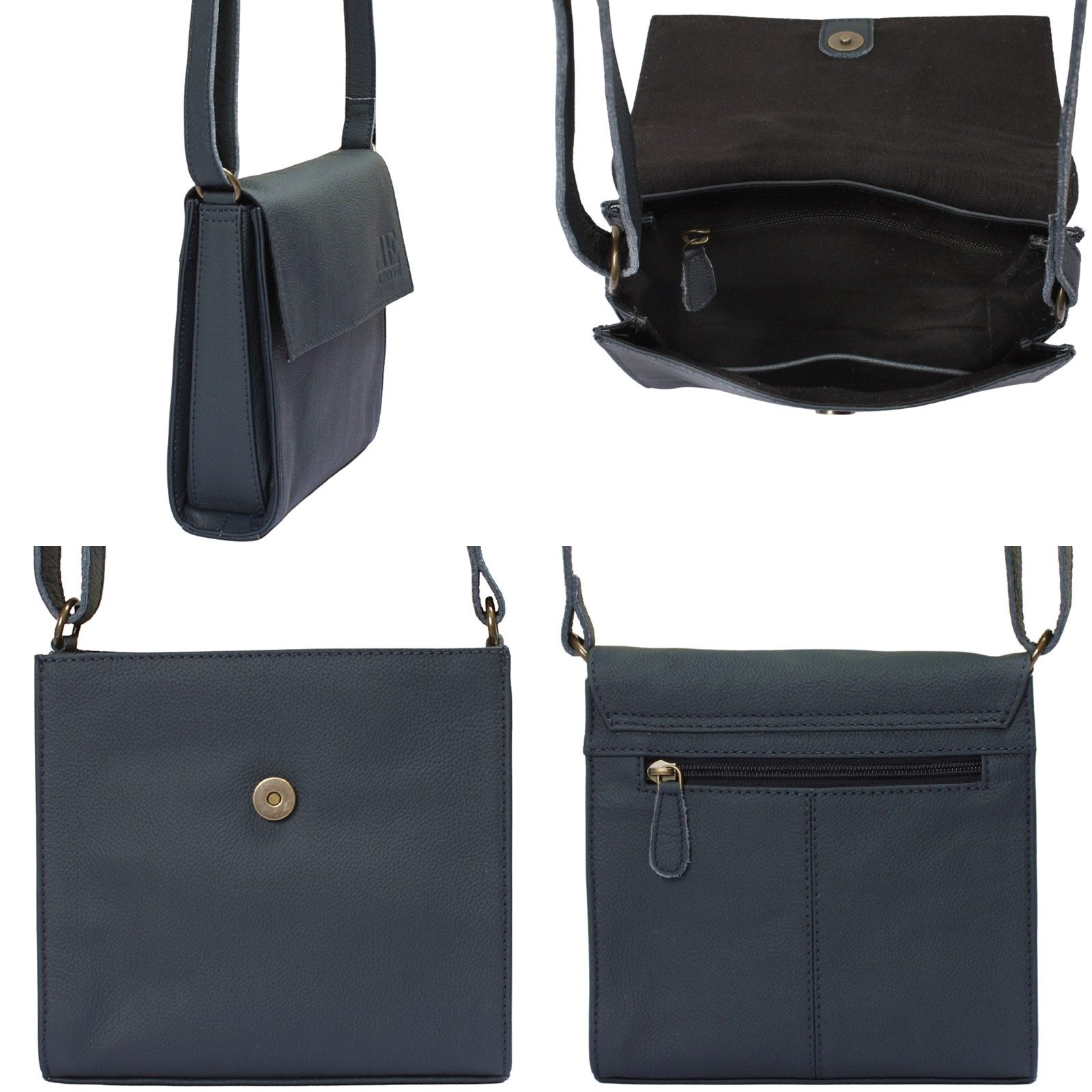 LECONI Schultertasche kleine Umhängetasche Mini Damentasche Handtasche echt Leder LE3082, Überschlag mit Magnetverschluss – kompaktes Format – 20 × 20 × 6 cm