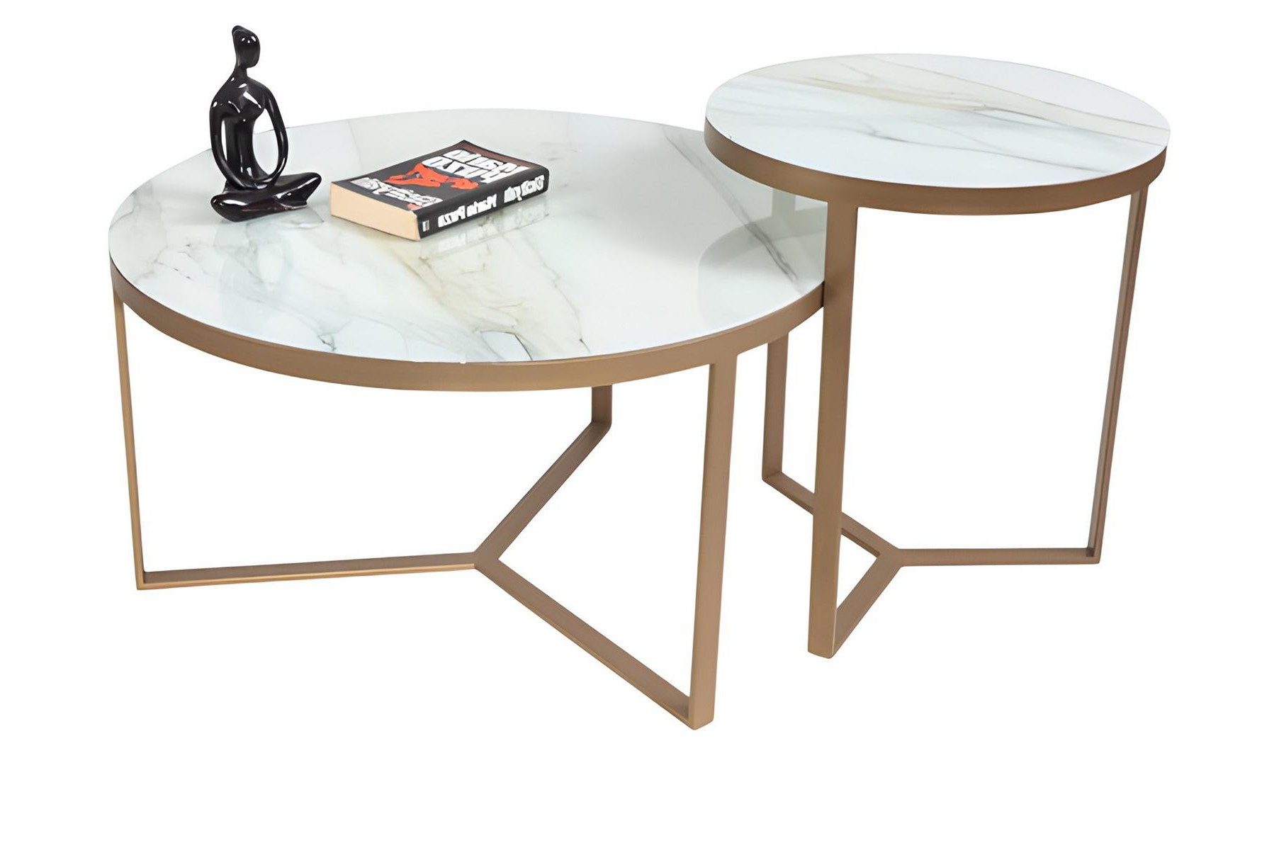 Xlmoebel Satztisch Runde Beistelltische - stilvoll und kompakt im 2er Set (Beistelltisch-Set, 2-St., 2er Set), Made in Europa