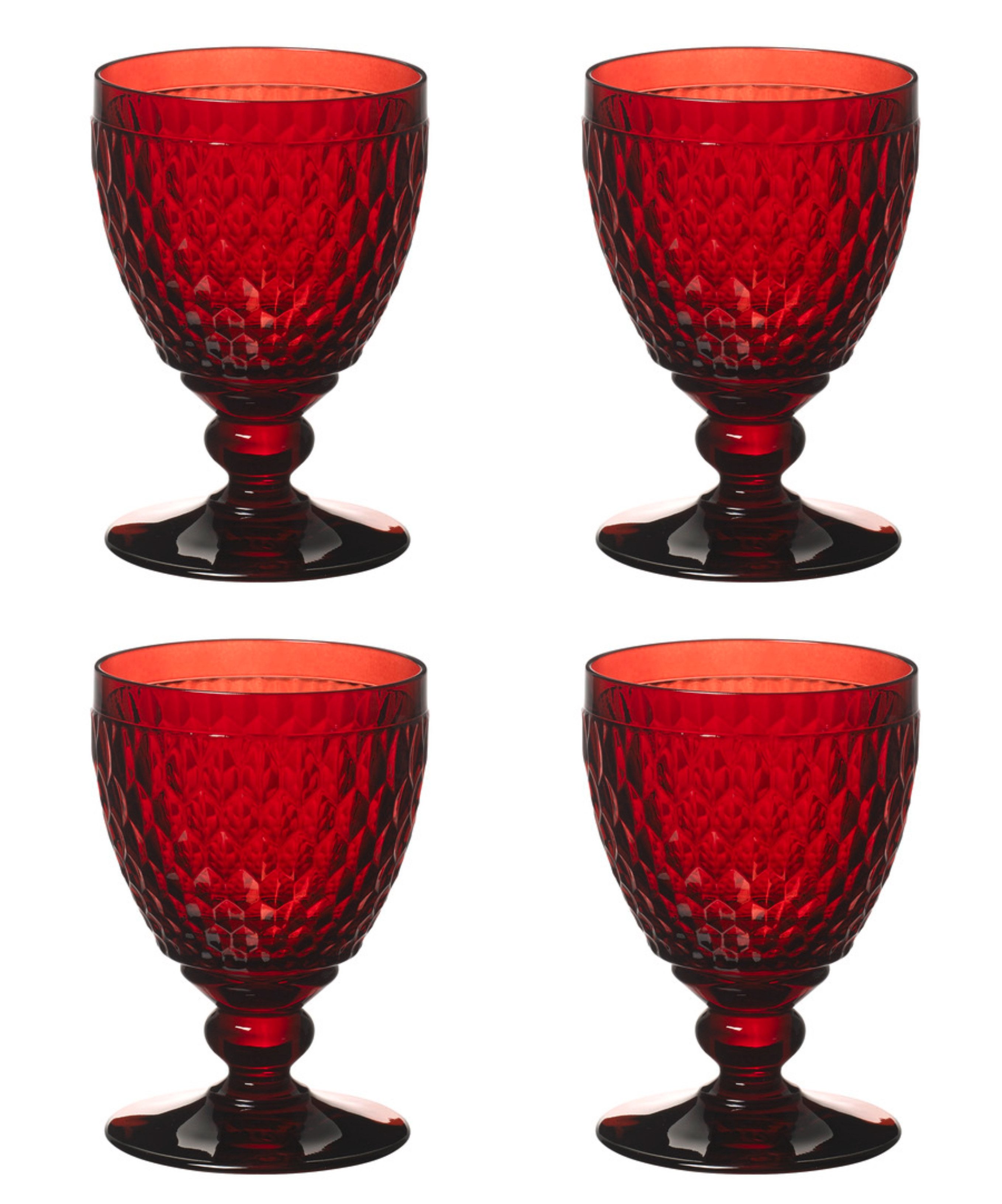 Villeroy & Boch Glas Boston Coloured, Kristallglas, Spülmaschinengeeignet, Rot, Motiv: Boston, Höhe: 14.4cm