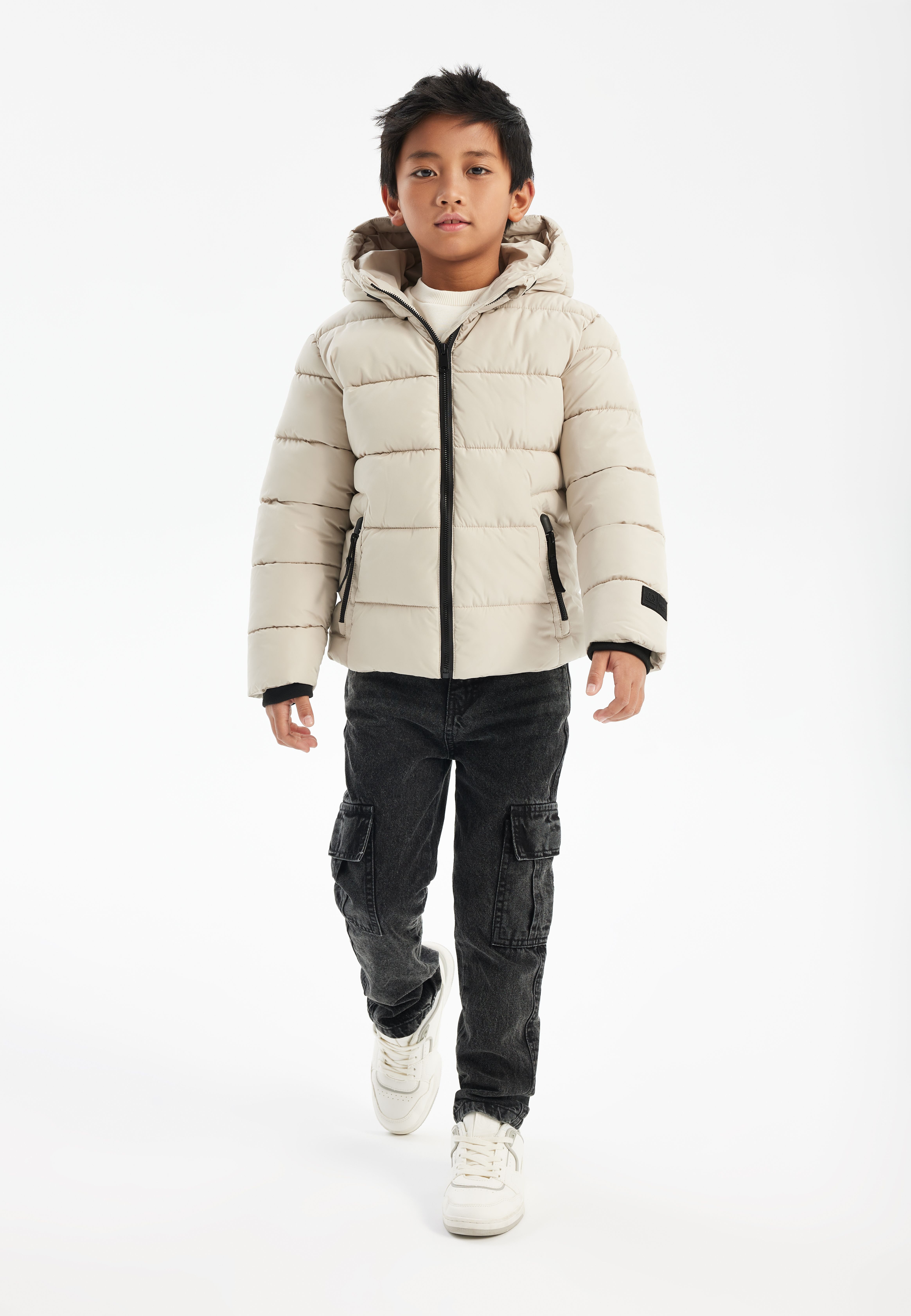 Winterjacke Gefütterte Jacke mit Taschen mit Reißverschluss (4y-14y)