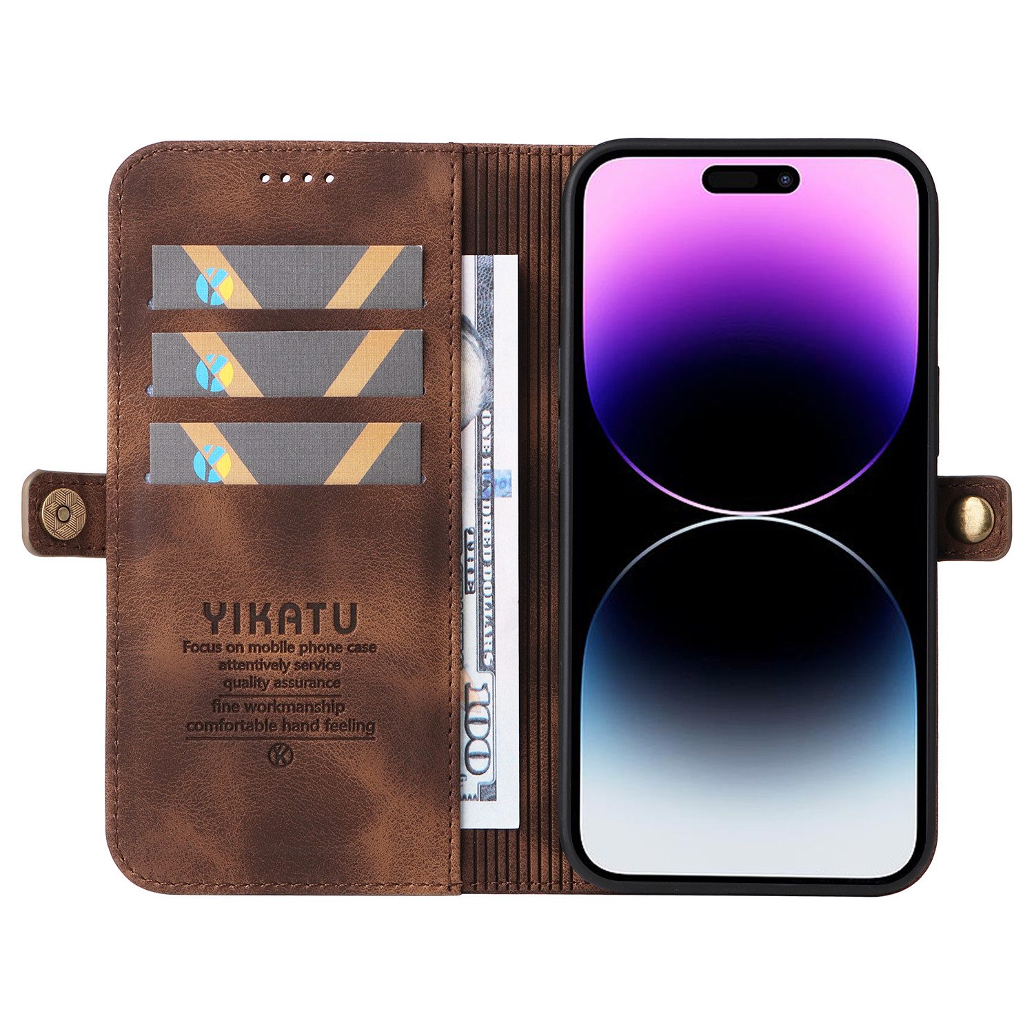 Innocase Handyhülle Leder Handy Hülle Tasche Kartenschlitz für iPhone Flip Case Cover