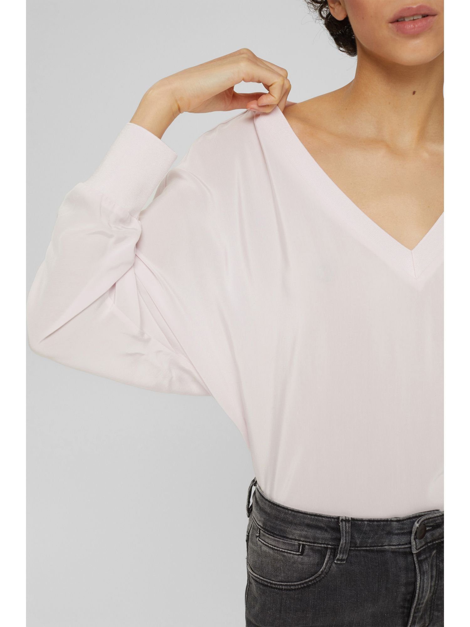 Esprit Collection Langarmbluse LENZING™ PINK mit LIGHT Oversize-Bluse ECOVERO™