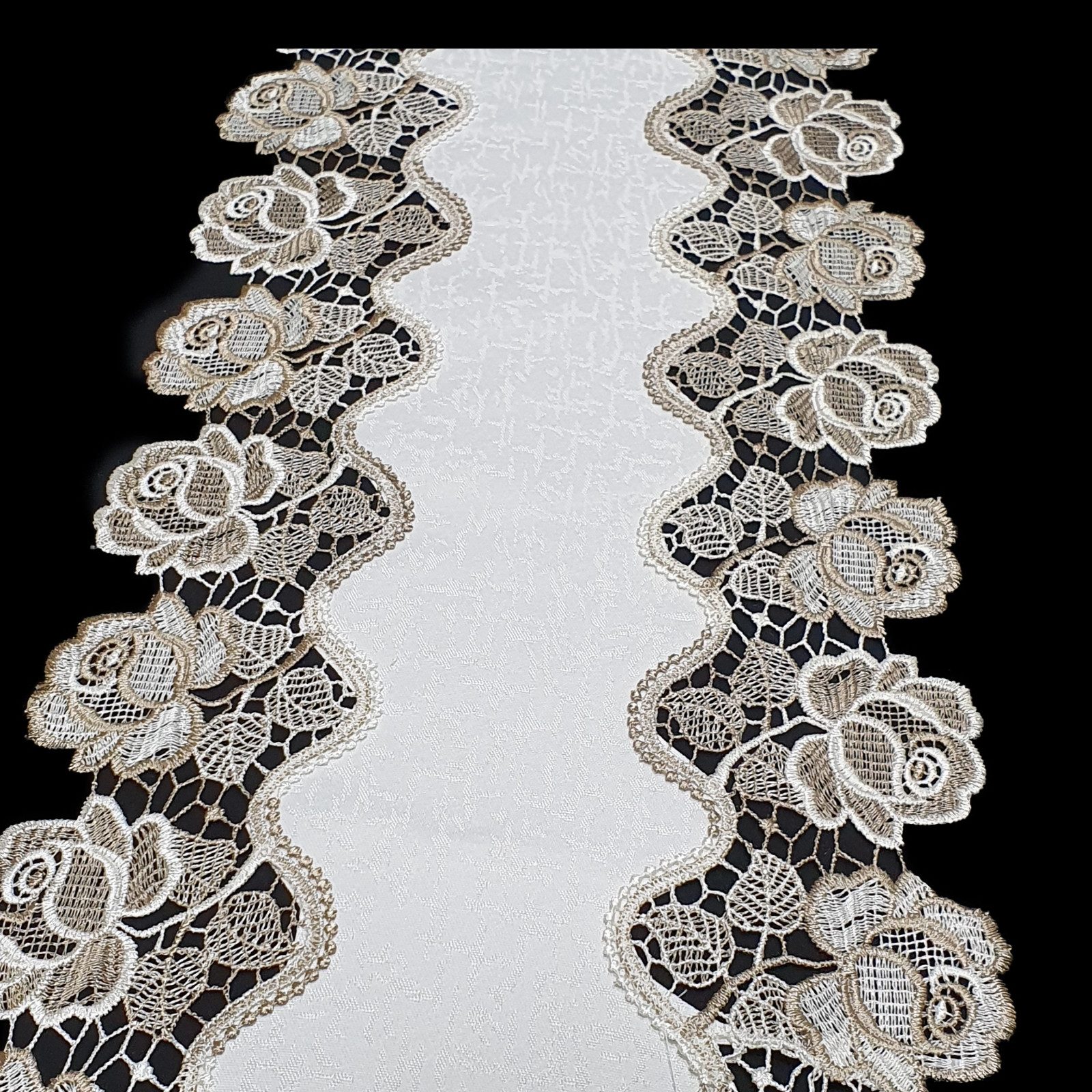 Stoffschmiede Tischläufer / Spitze / 28x160cm günstig online kaufen