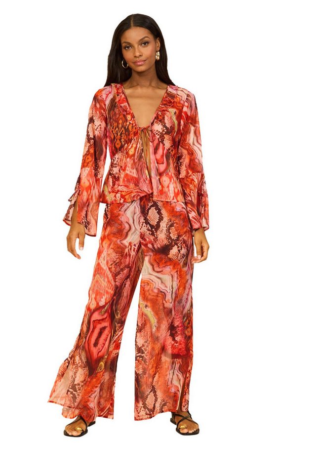 LIPSY Strandshirt Langes, locker fallendes Strandoberteil zum Binden (1-tlg)