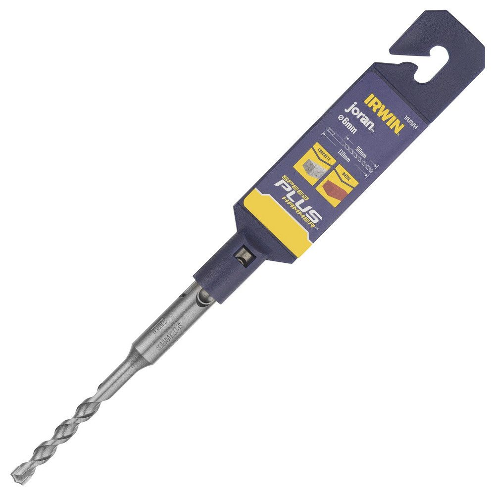 IRWIN Spiralbohrer Irwin Tools SDS-plus 10501954 Hartmetall Hammerbohrer 6 mm Gesamtläng