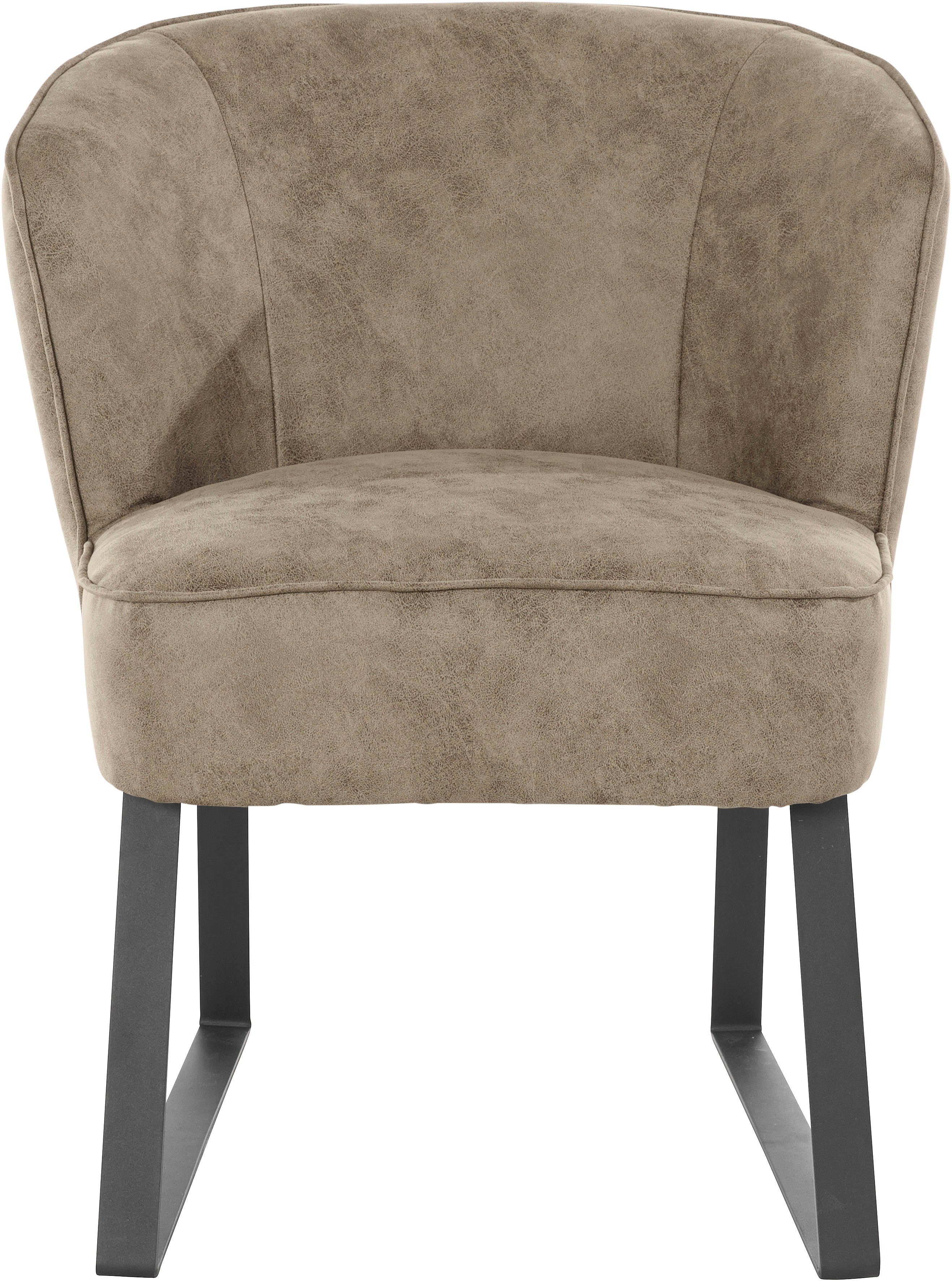 exxpo - sofa fashion und Keder in verschiedenen Qualitäten, Americano, 1 mit Sessel Bezug Stck. Metallfüßen