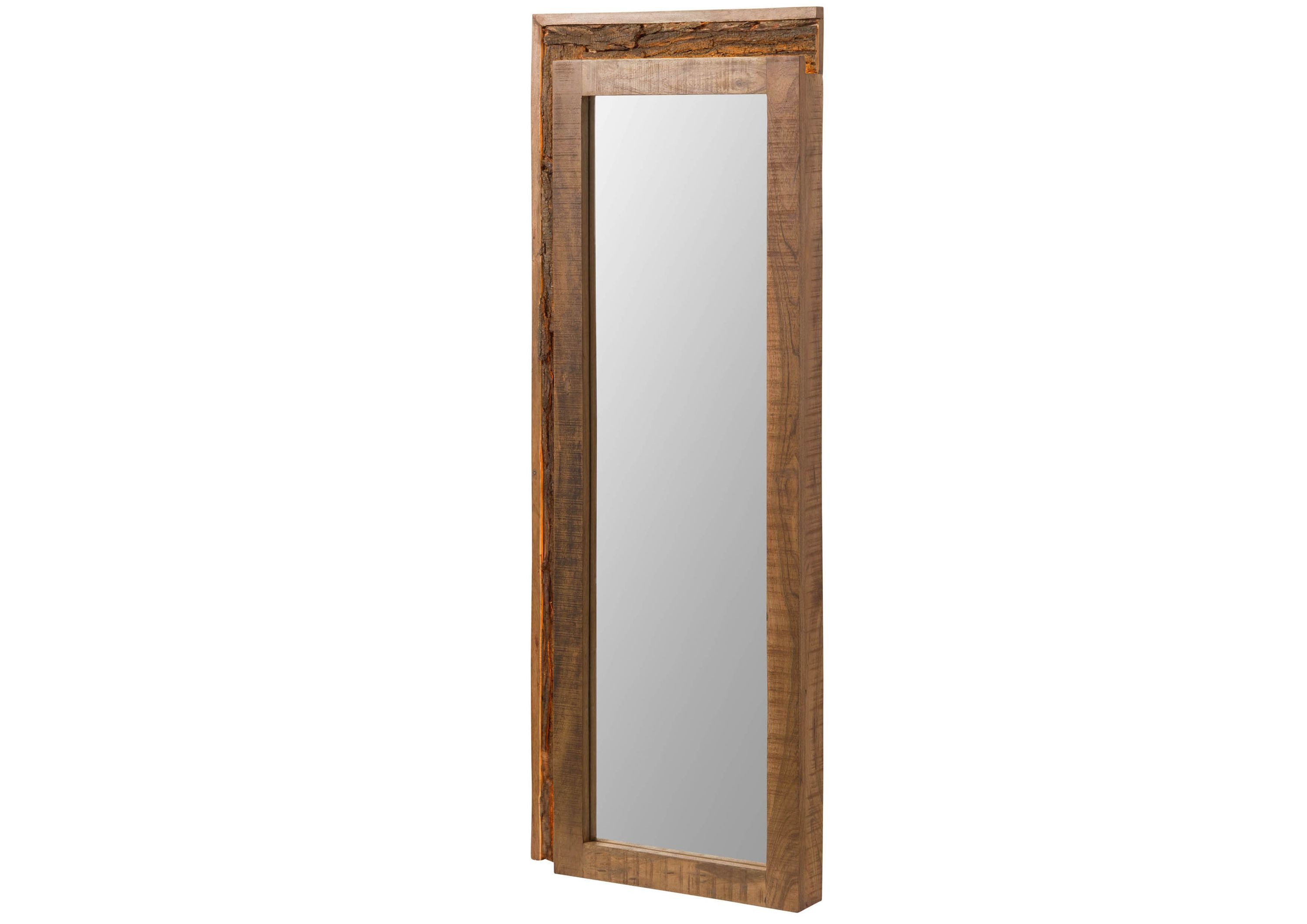 Massivmoebel24 Зеркало (1-St., Akazie 56x8x150 natur lackiert BARK #122), Akazie 56x8x150 natur lackiert BARK #122