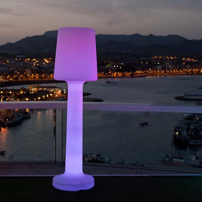 Licht-Trend LED Außen-Stehlampe Carmen LED-Außen-Stehleuchte 165cm mit Akku und Fernbedienung Weiß RGBW & Kaltweiß