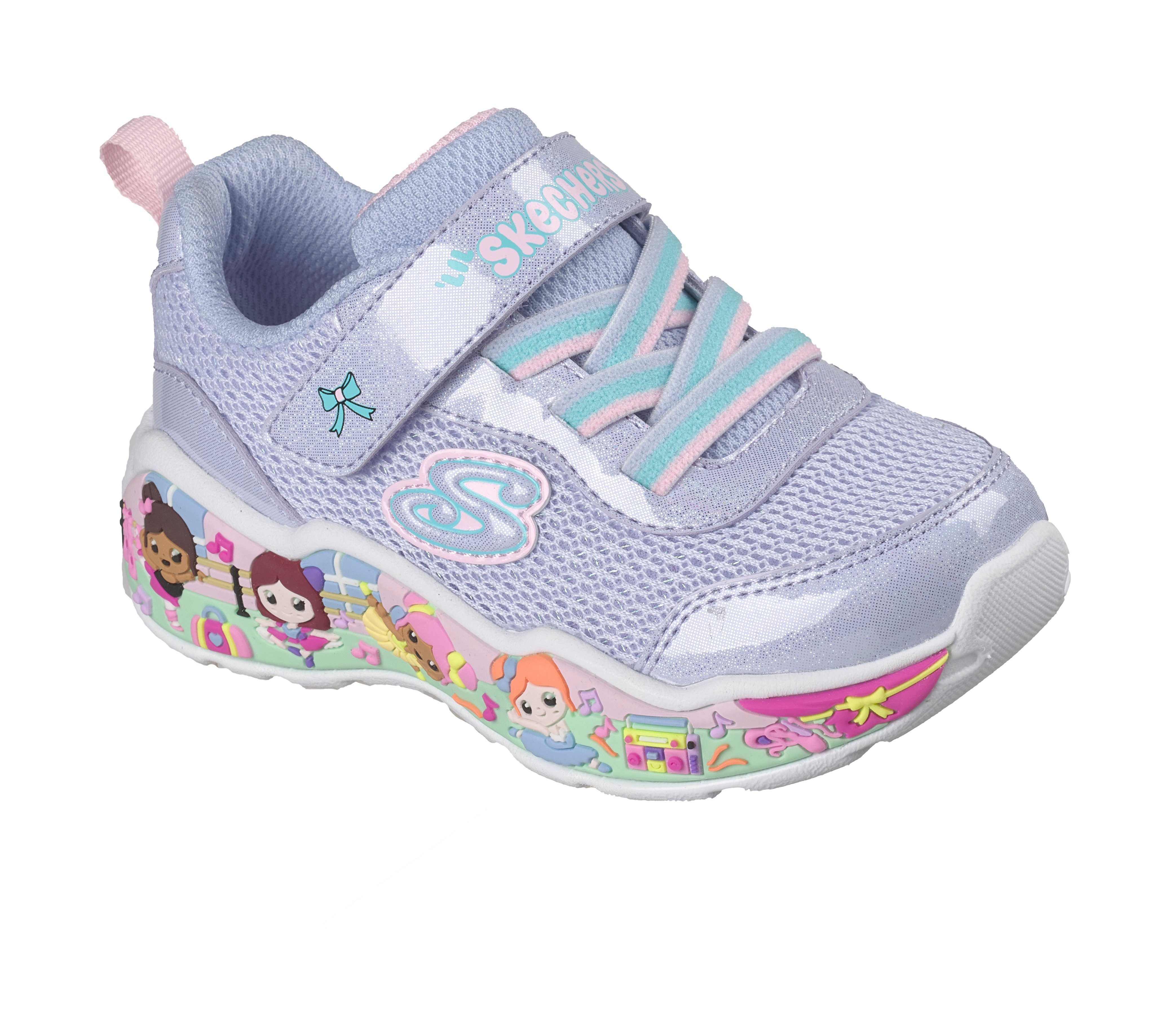 Skechers PLAY SCENE-FUN SQUAD Lauflernschuh Sneaker mit bunten Motiven verziert, Größenschablone zum Download – Bild 4 von 5