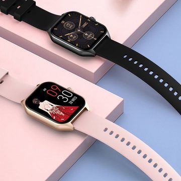 REDOM Damen Herren Smart Watch Sportuhr Armbanduhr Fitness Uhr Uhren Tracker Smartwatch (1,85 Zoll) Sportuhr mit 50 Sportmodi, Austauschbare Armbänder, Touchscreen, für iOS/Android, mit Anrufe Pulsmesser Schrittzähler Schlafmonitor Aktivitätstracker