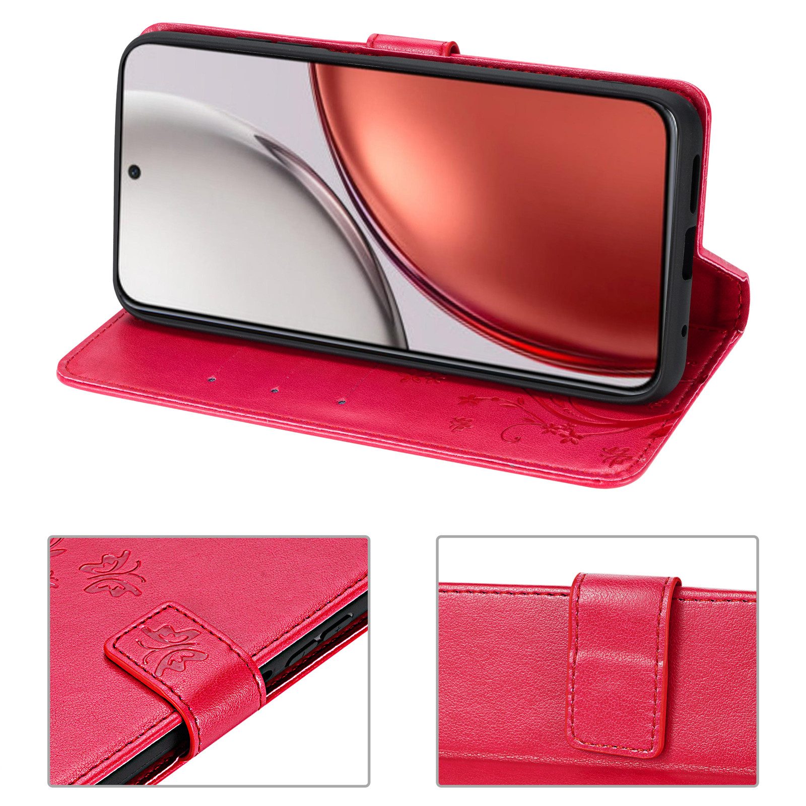 betterfon Handyhülle für Honor Magic 8 Lite Hülle Klapphülle Wallet Case Flip Cover Tasche, Klapptasche mit Magnetverschluss 3 Kartenfächer & Standfunktion – Bild 5 von 5