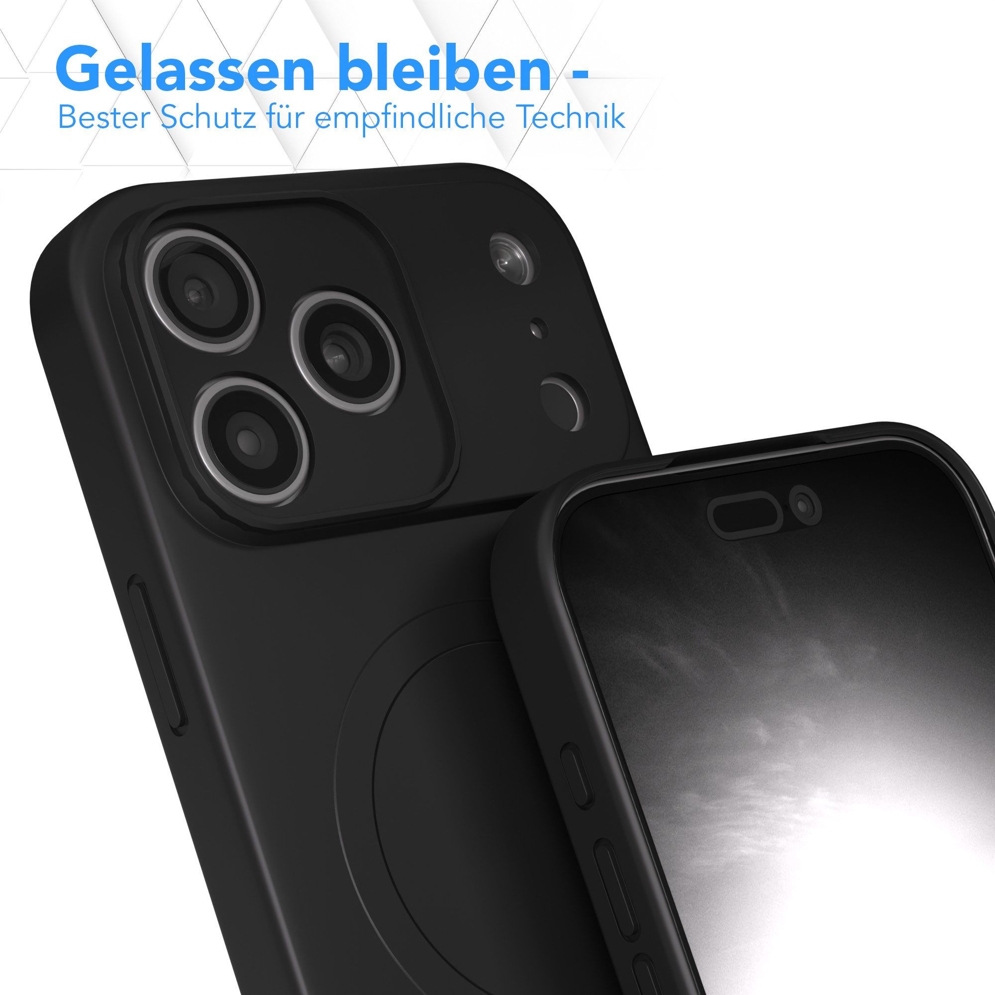 EAZY CASE Handyhülle für Apple iPhone 17 Pro Max Hülle Silikon 6,9 Zoll, Schutzhülle mit MagSafe kratzfest Back Cover Kameraschutz Schwarz – Bild 4 von 5