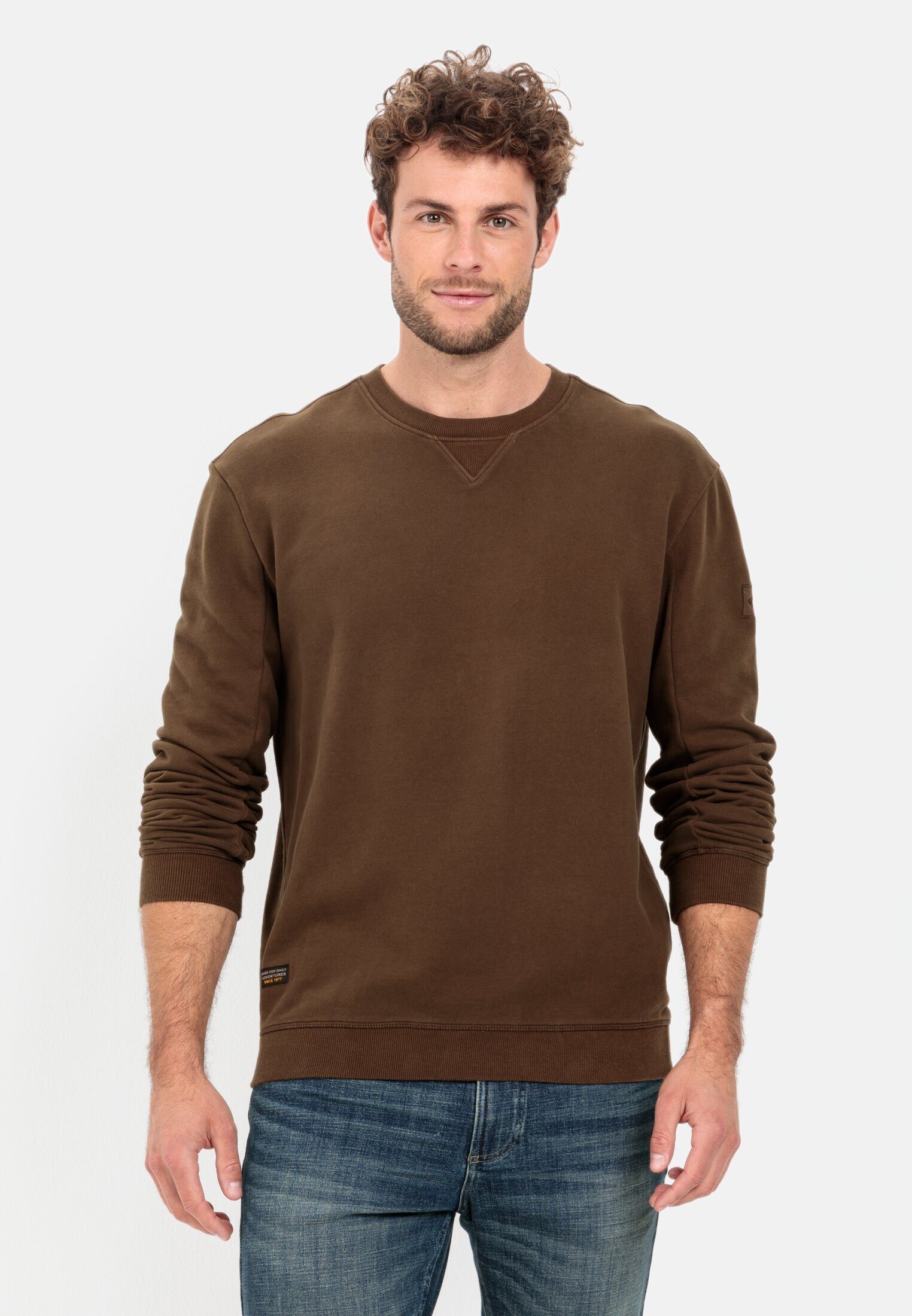 reiner Sweatshirt active camel Braun aus Baumwolle
