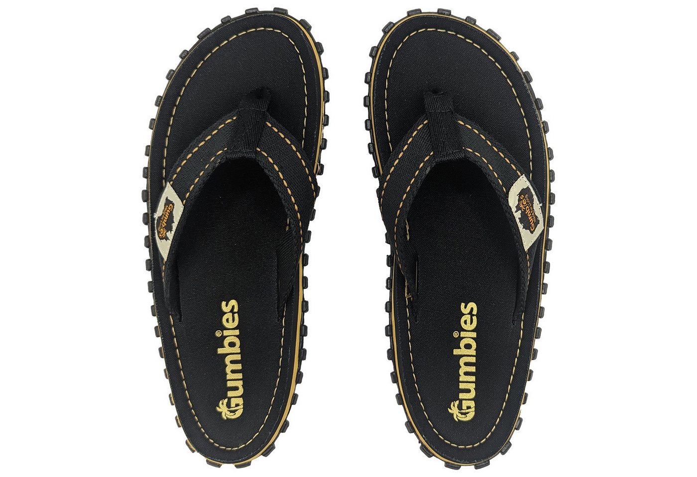 Gumbies Classic in Black T-Strap-Zehentrenner Hergestellt aus recycelten Materialien