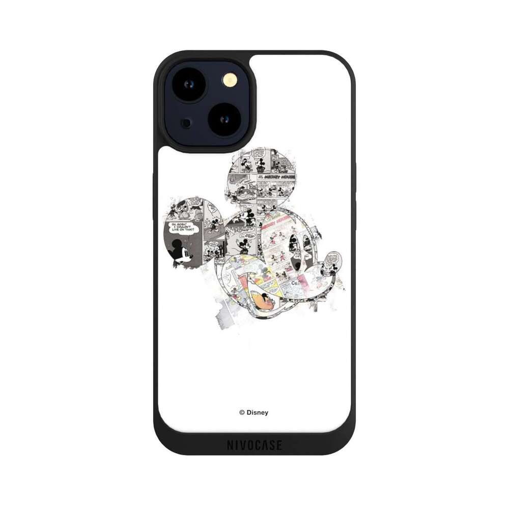 NIVOCASE Handyhülle Mickey Mouse Offizielles Lizenzprodukt Disney Mickey Mouse - Collage, Apple iPhone 14 Handyhülle Hülle NIVOpure Case Schwarz