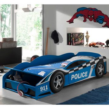 Kindermöbel 24 Autobett Carlos inkl. Lattenrost im Polizei-Design