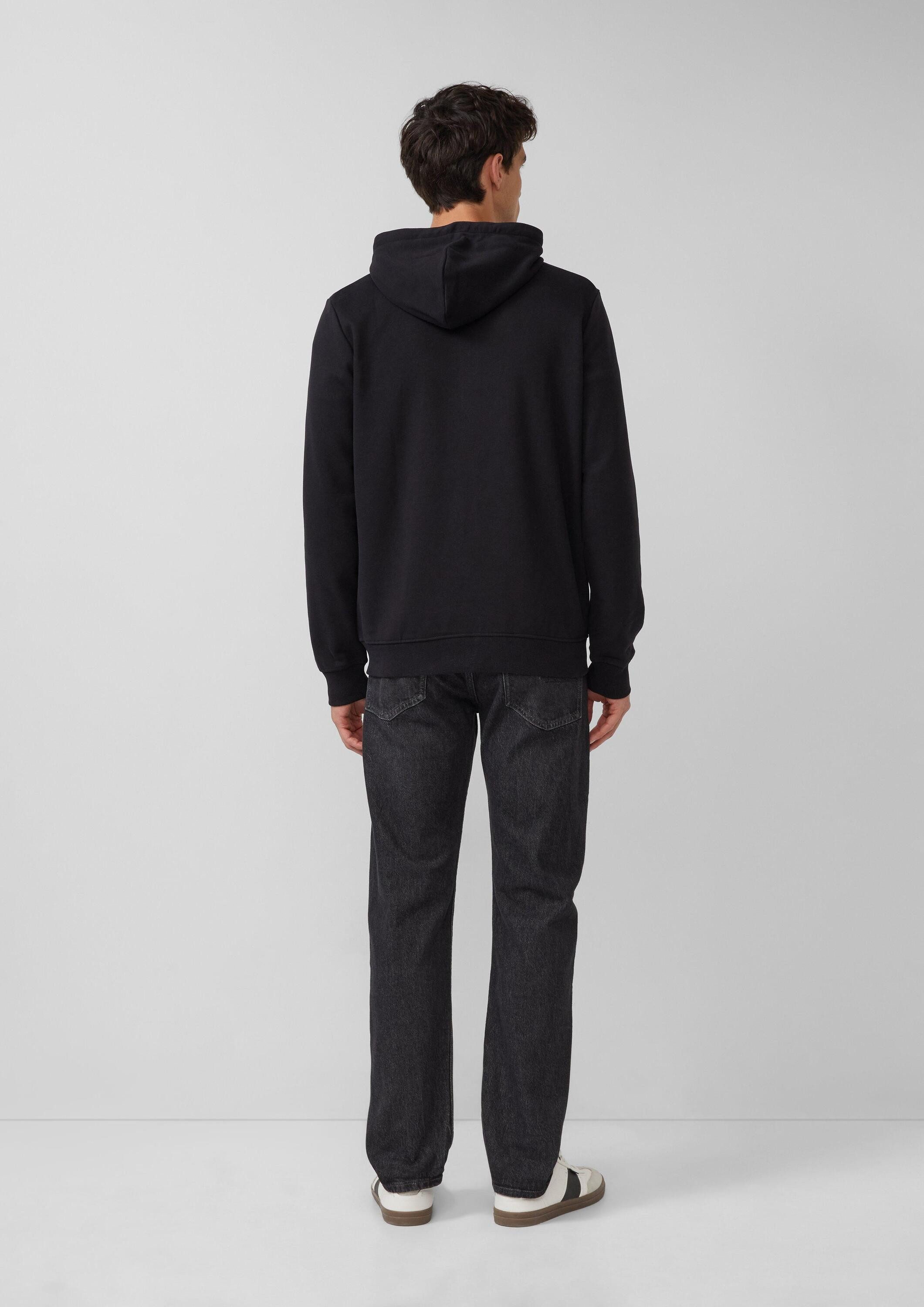 s.Oliver Sweatjacke Sweatshirt Jacke Sweatshirt-Jacke mit Kapuze und Logo