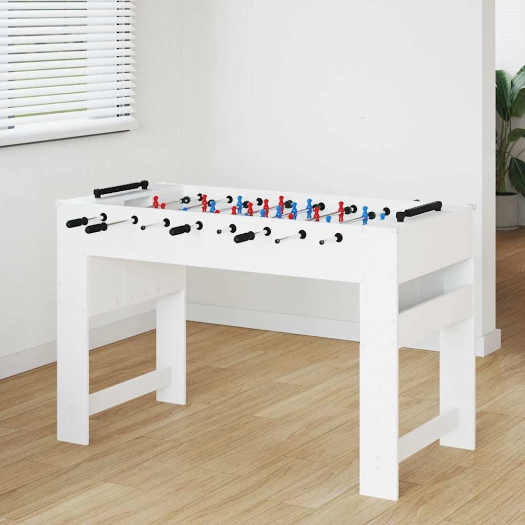 furnicato Tischfußballspiel Tischkickertisch 125 x 60,5 x 80 cm Weiß, TPE-Eckenschutz Tischfußball mit rutschfesten Griffen für innen