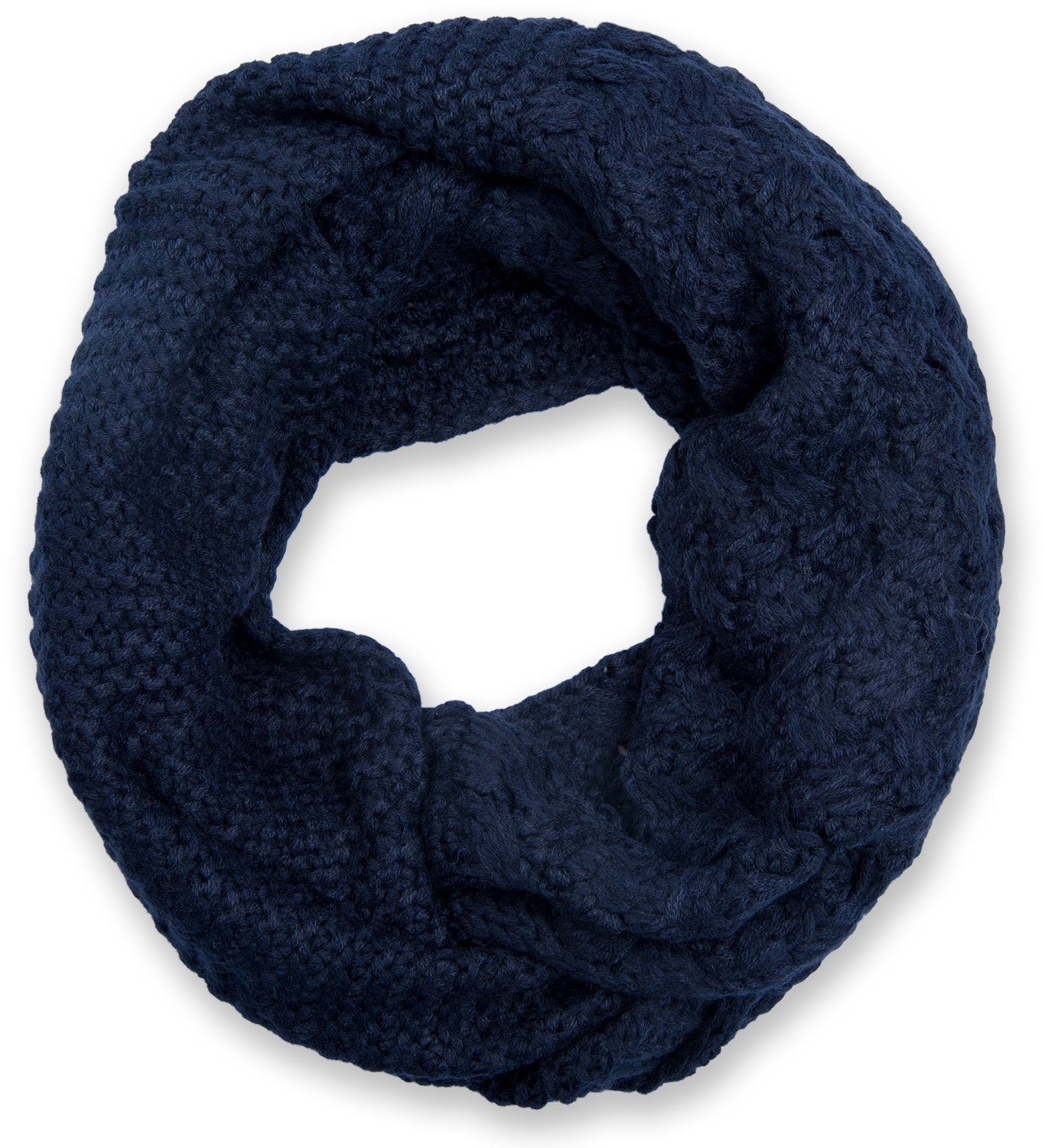 styleBREAKER Strickschal, (1-St), Strick Loop mit Mustermix Midnight-Blue / Dunkelblau