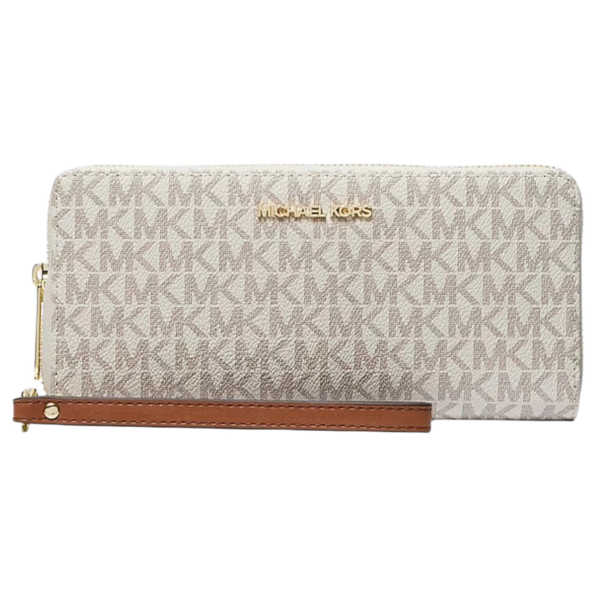 MICHAEL KORS Geldbörse Michael Kors Jet Set Travel Large Wristlet Portemonnaie Vanilla