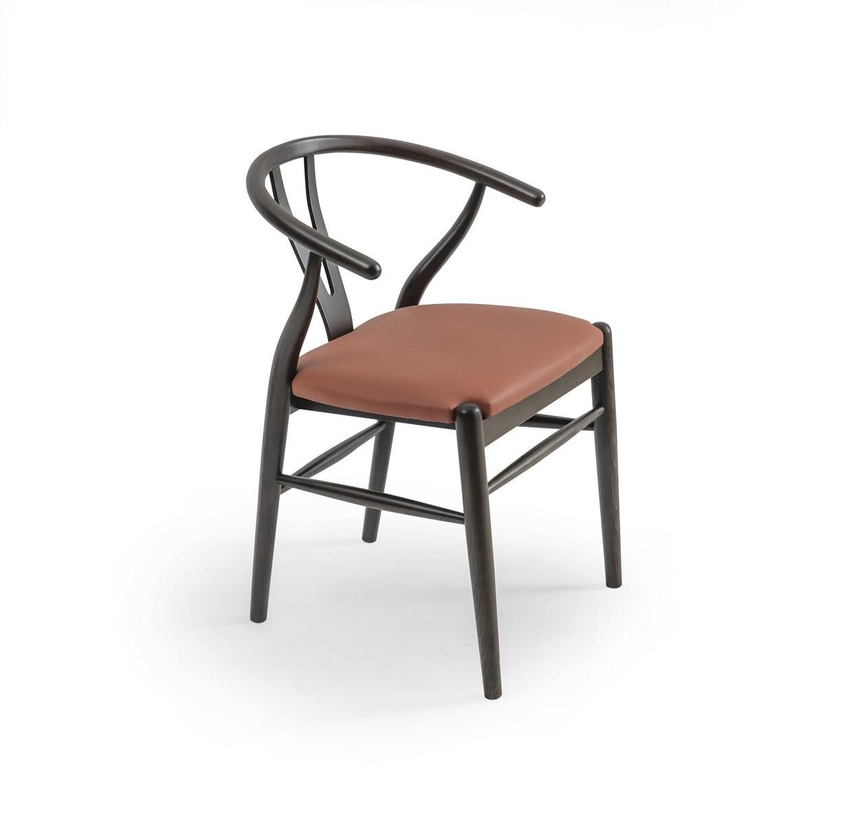 JVmoebel Esszimmerstuhl Moderner Essstuhl aus Holz mit gepolsterter Sitzfläche in Grau (1 St), Made in Europa