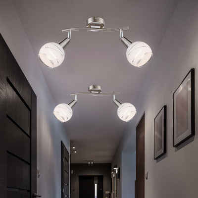 etc-shop LED Wandleuchte, Leuchtmittel inklusive, Warmweiß, 2er Set Elegante Decken Strahler verstellbar Wohn Zimmer Wand Spots