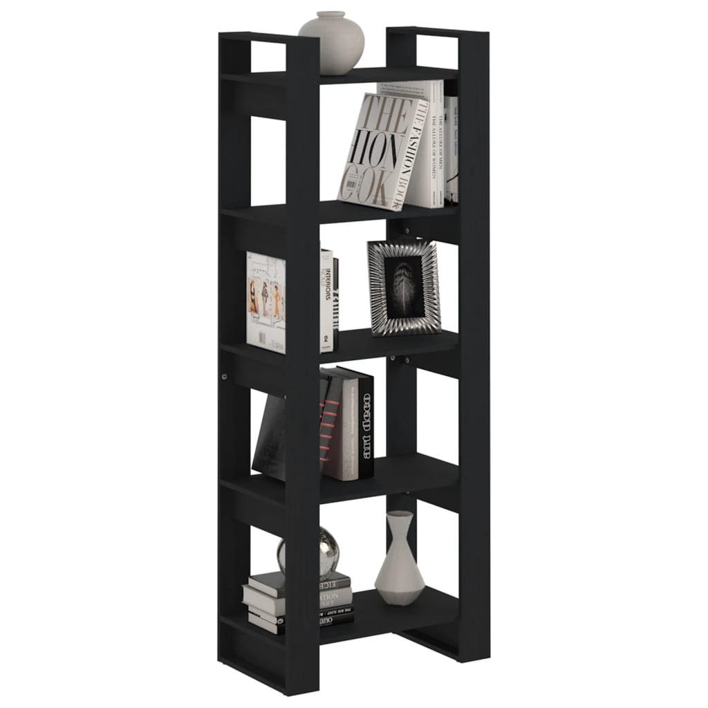 Bücherregal/Raumteiler 60x35x160 cm Bücherregal Massivholz furnicato Schwarz