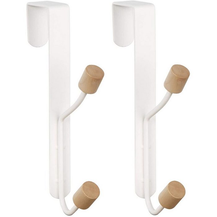 BEARSU Türhaken Türhaken 2 Packungen Robuste Metallhaken zum Aufhängen von Mänteln Hüten Bademänteln Handtüchern Badezimmern Schlafzimmern Türkleidung - Weiß (2-St)
