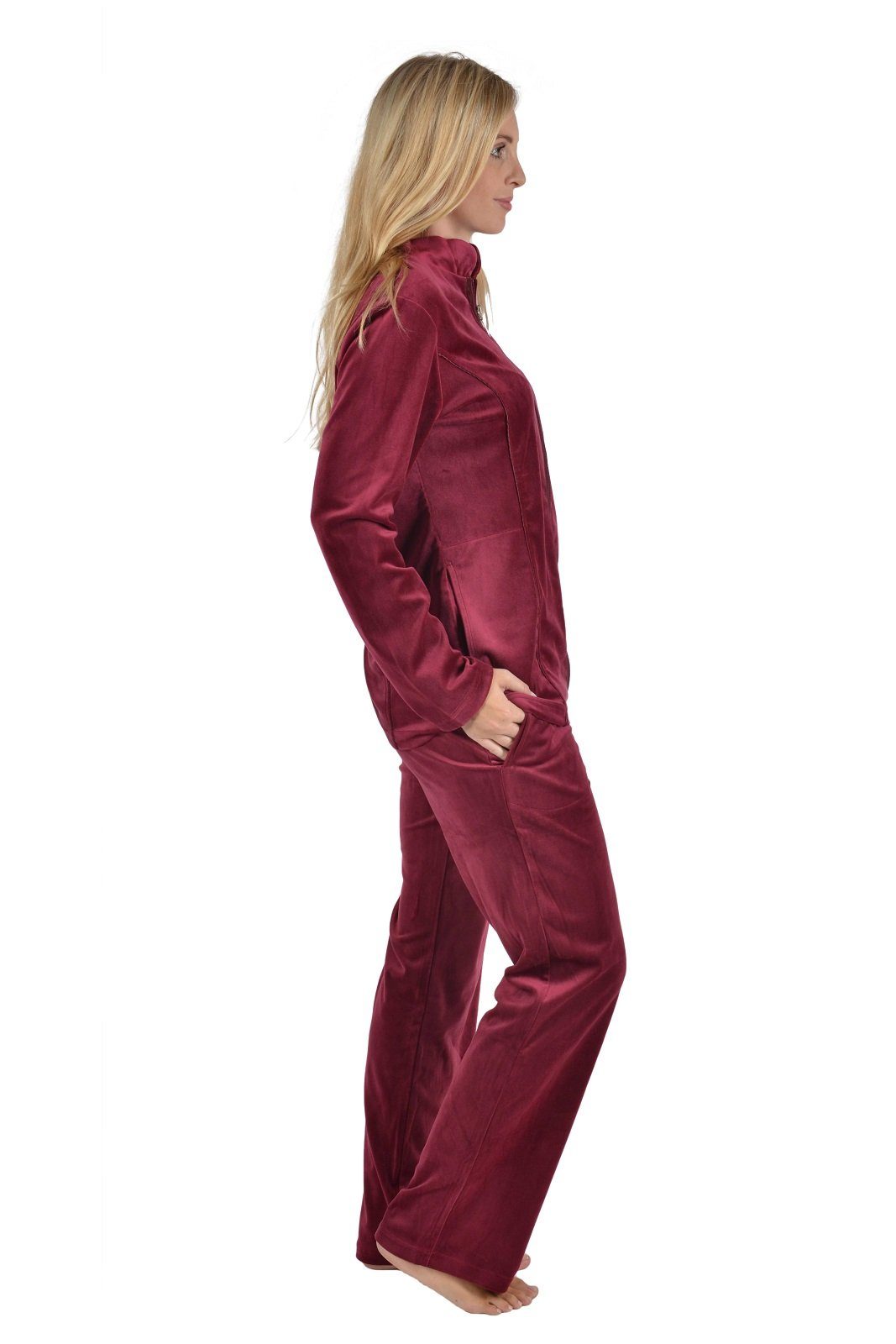RAIKOU Hausanzug Damen Nicki Hausanzug Homewear Freizeitanzug mit Reißverschluss Paillettenreihen