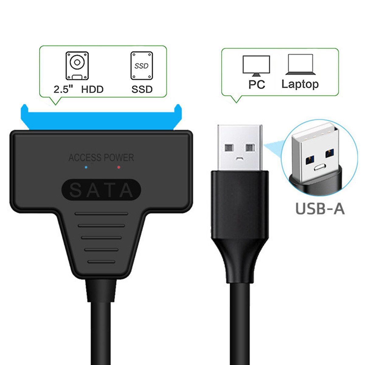 USB 3.0 auf zu SATA Festplatten Adapter Kabel Für 2,5" Zoll HDD SSD Computer-Adapter