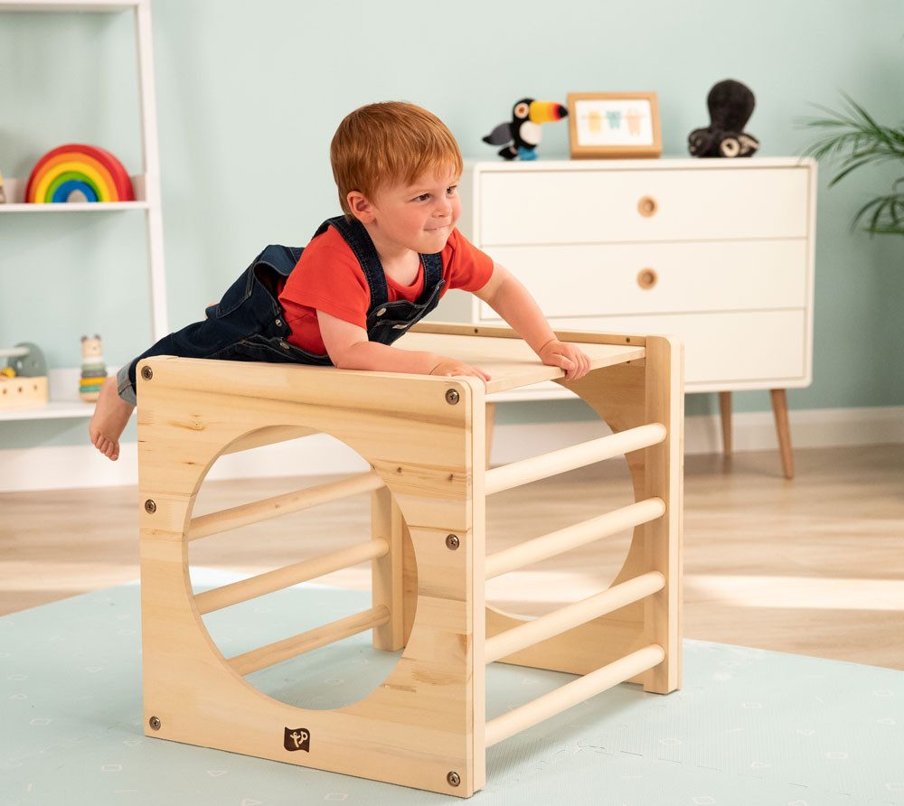 TP Toys Klettergerüst Holz Klettergerüst, (1-St), Geeignet ab 12 M., Max. Benutzergewicht 40 KG, LxBxH 52x60x52cm