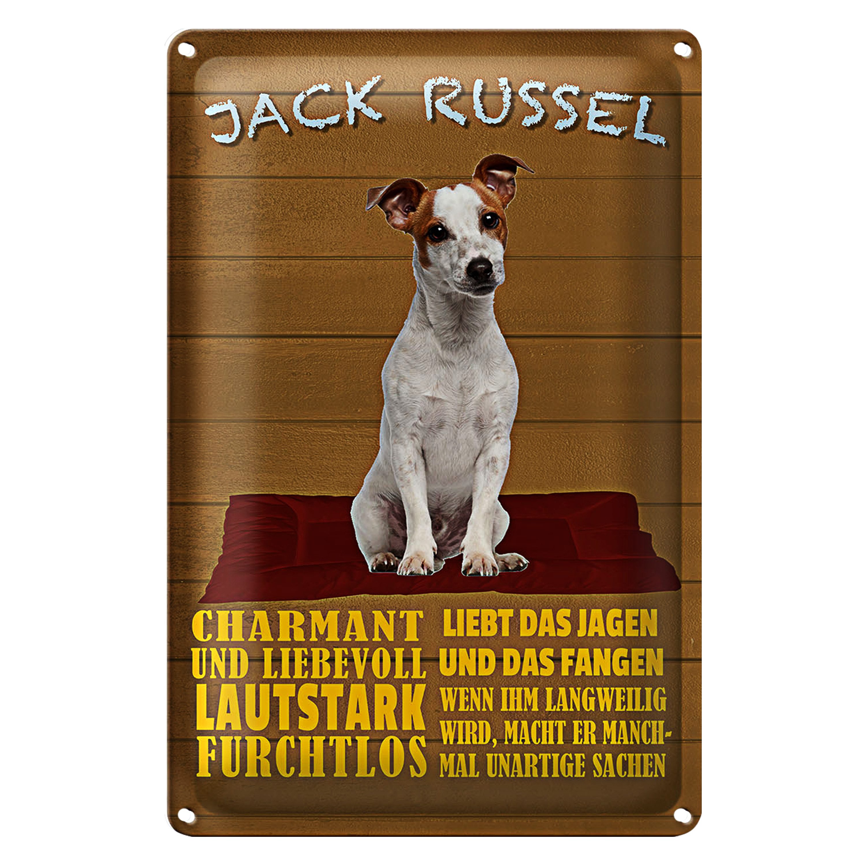 Roomando Metallschild Blechschild Spruch 20x30cm Jack Russel Hund charmant