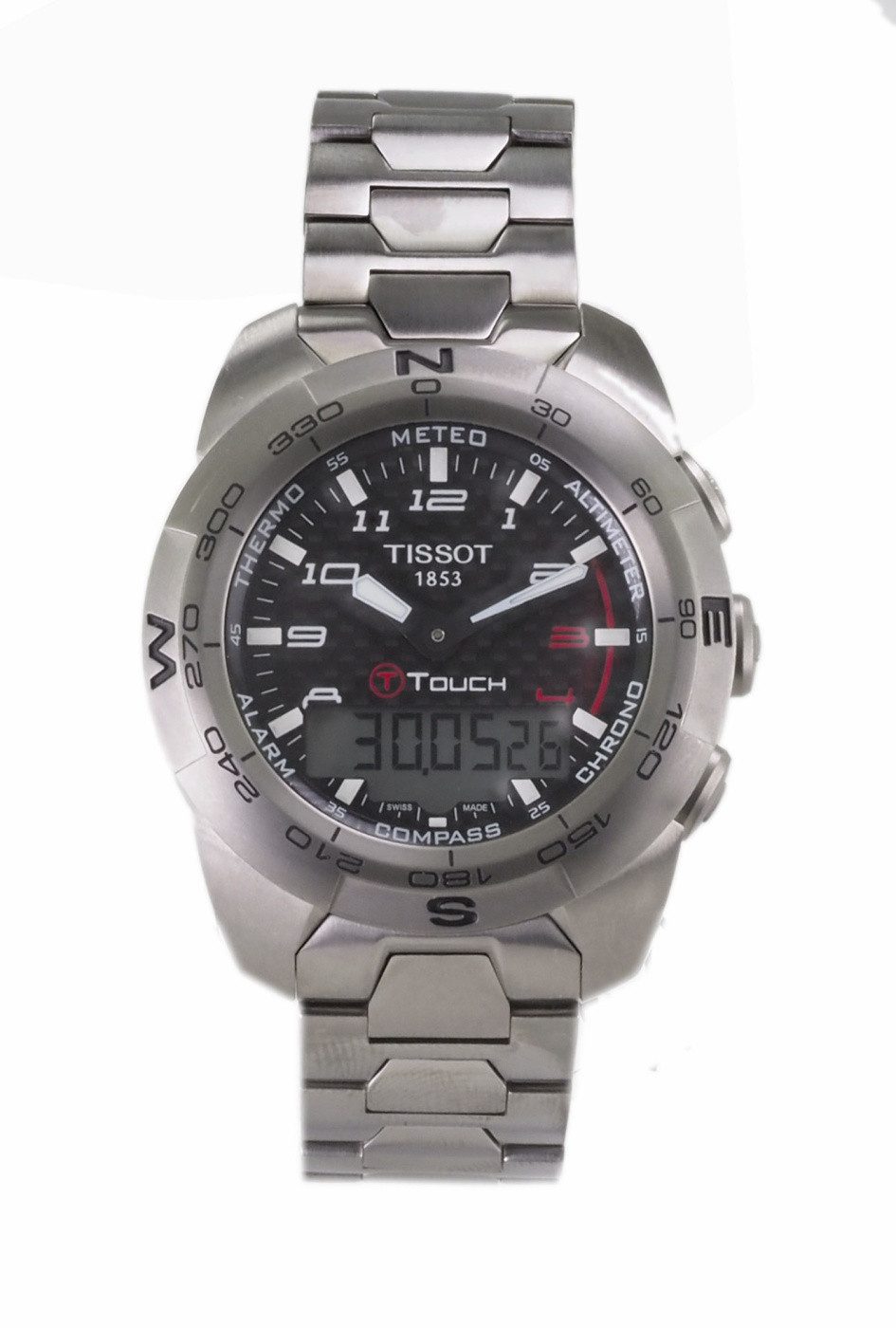 Tissot Quarzuhr Tissot Herren Uhr Chronograph T-Touch Expert Titanium T0134204420200, (Weiß)