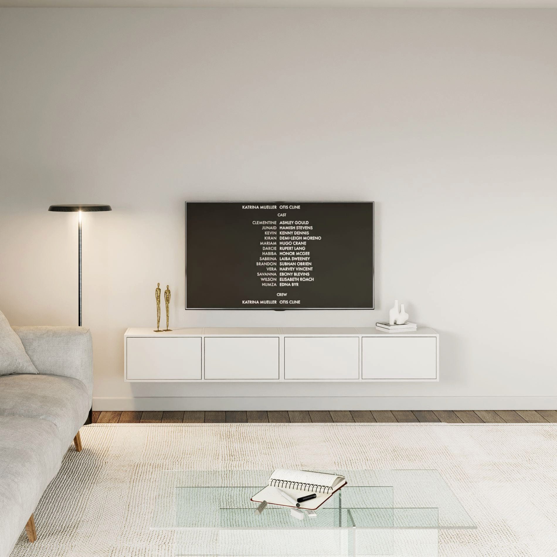 Selsey TV-Schrank FRAMME Hängendes TV-Board mit Klappen, 200 / 300 cm