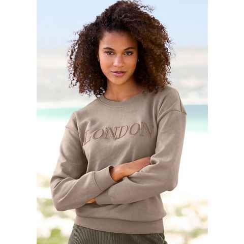 Vivance Sweatshirt -Loungeshirt mit London Stickerei, Loungeanzug, Loungewear