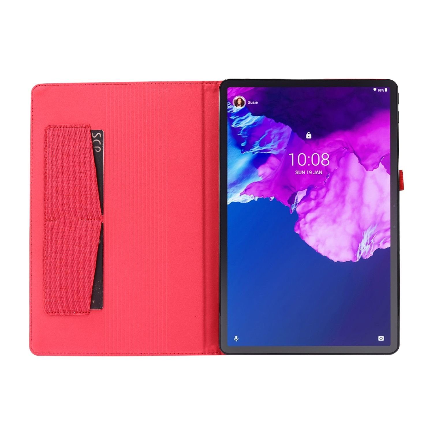 König Design Tablet-Hülle Lenovo Tab P11 Pro, Tablet-Hülle für Lenovo Tab P11 Pro - Schutztasche Wallet Cover 360 Case Etuis - Rosa