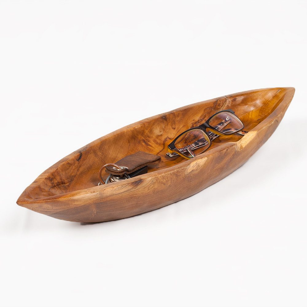 LebensWohnArt Dekoschale Individuelle Teak-Schale PERA ca.50cm Natural Handarbeit