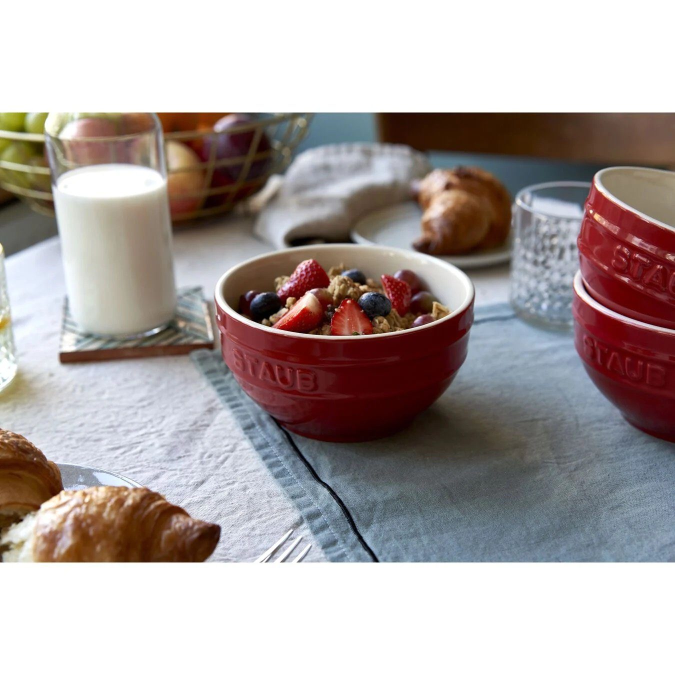 Schüssel Staub Ceramique Schüsselset,Schüssel 4-tlg Kirsch-Rot Keramik 12 cm 0,4 Liter, Keramik, (4-tlg)