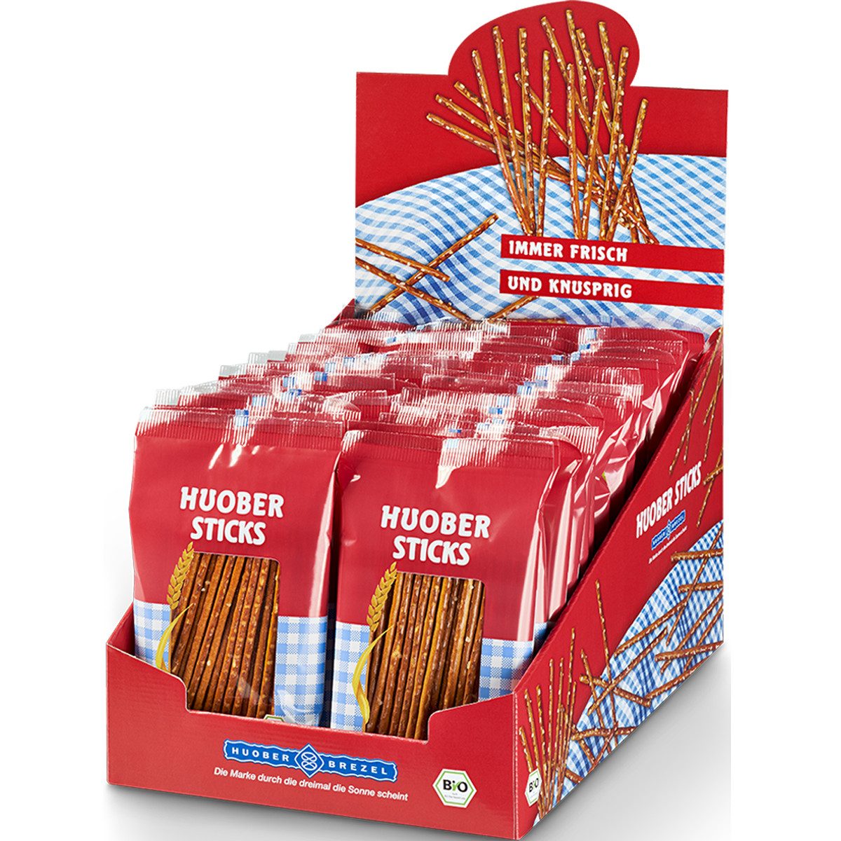 Huober Knabberei, Huober Bio Sticks knuspriges Laugengebäck 40g x 30 Stück 1200g