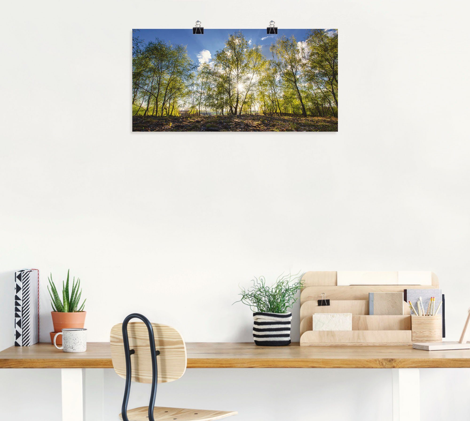Frühlingssonne, Leinwandbild, in Alubild, Größen als oder Wandbild Wandaufkleber (1 versch. St), Artland Wald Poster