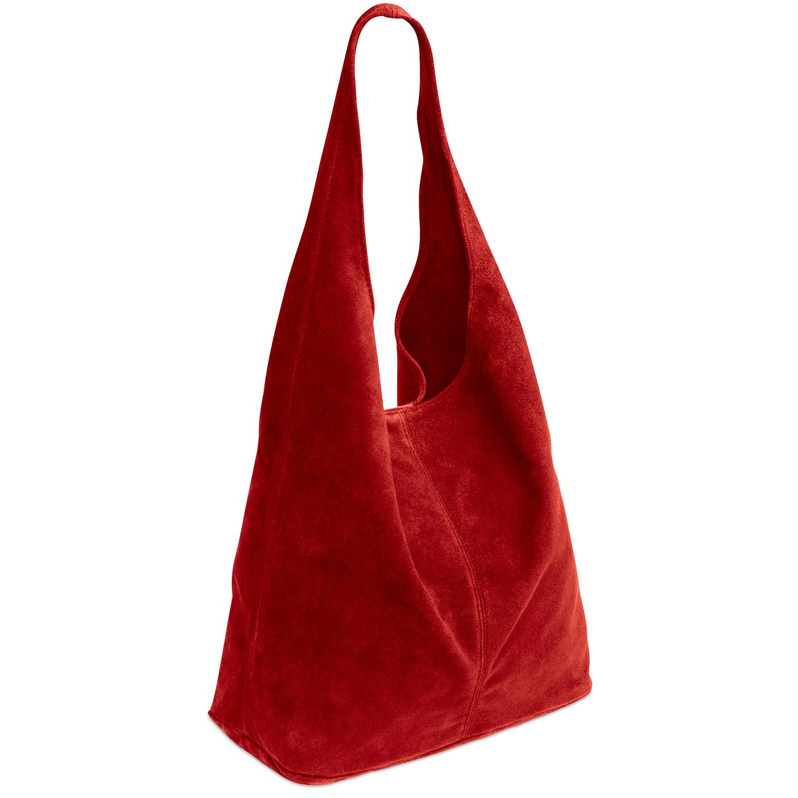 Caspar Schultertasche große Damen Wildleder Tasche Hobo Bag - CLASSIC LINE - Modell No.767, angenehm leicht, ohne Innenfutter, mit Sicherheitsfach, 100% Echtleder