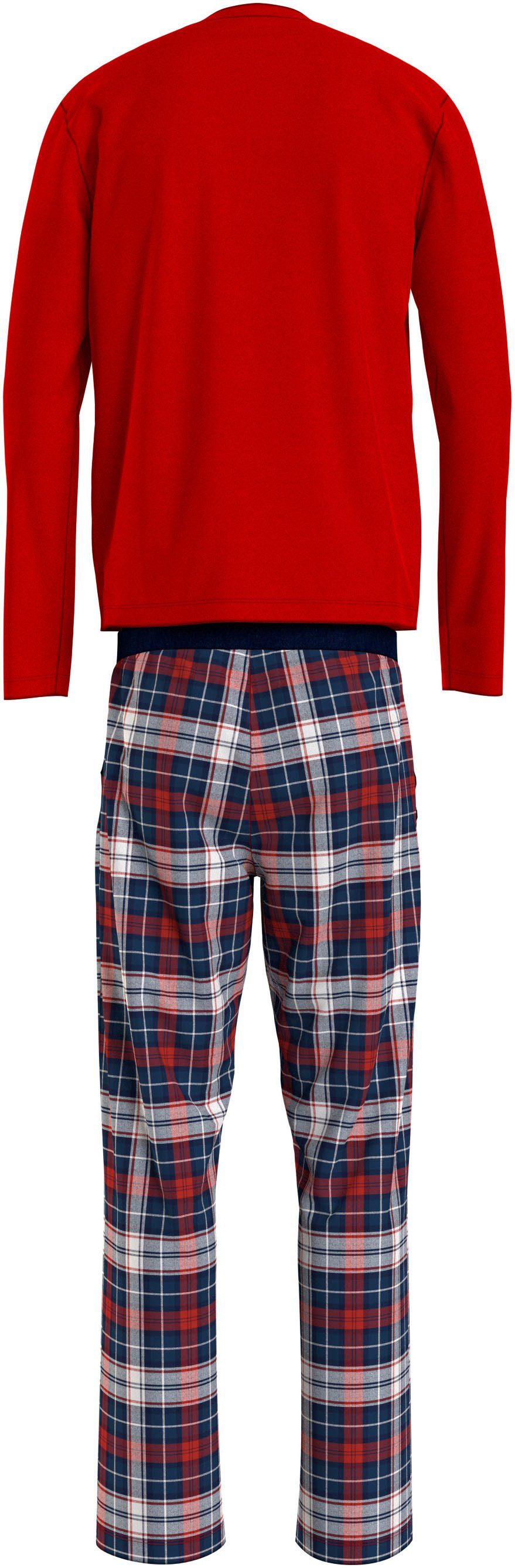Tommy Hilfiger Underwear Pyjama LS PANT SET FLANNEL (2 tlg) mit Markenlabel