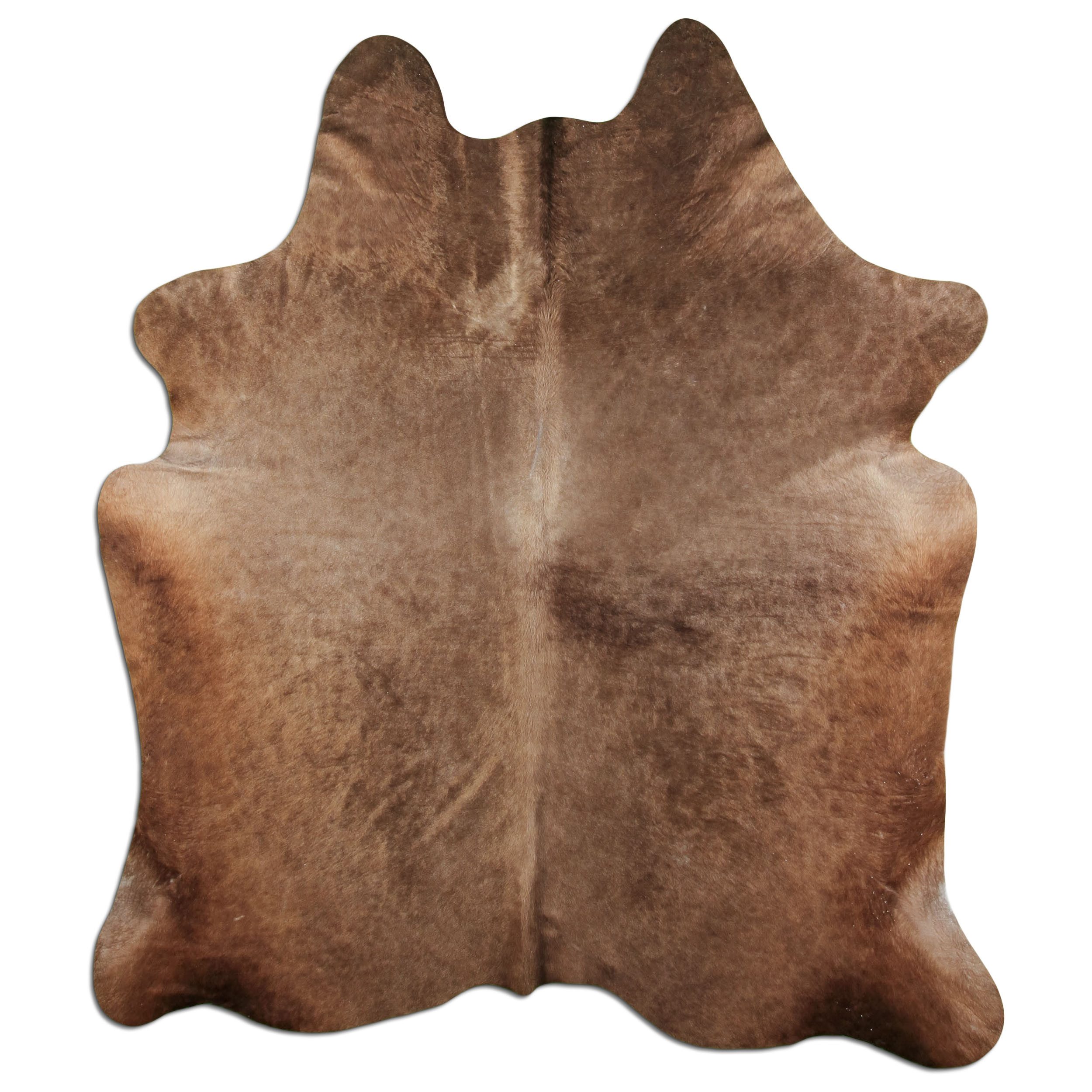 Livorio Fellteppich L170 x B205 cm - beige braun, Kuhfell, Premium Kuhfell Teppich, Rinderfell, Echtfell, dark champagne